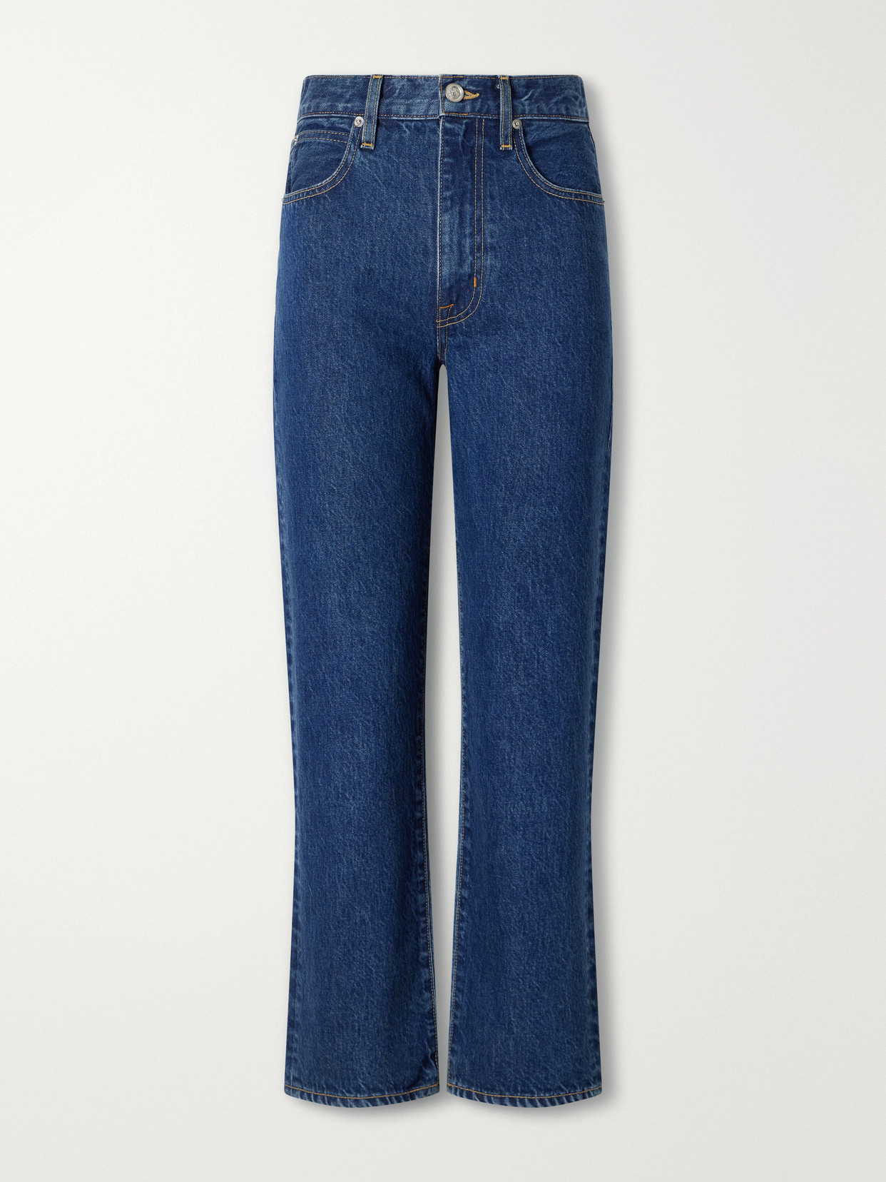 Slvrlake London Crop High-rise Straight-leg Jeans In Blue