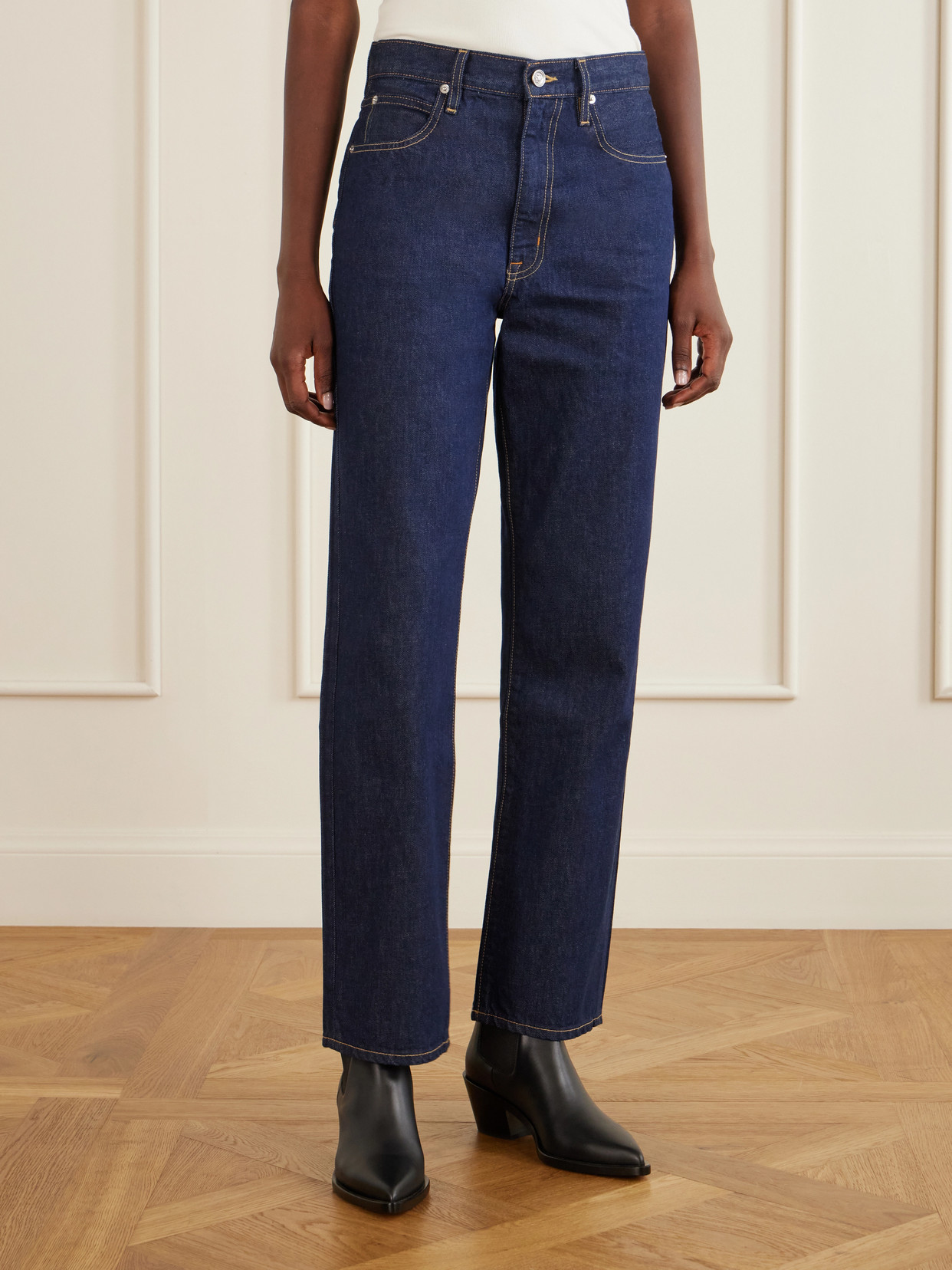 London High-Rise Straight-Leg Jeans