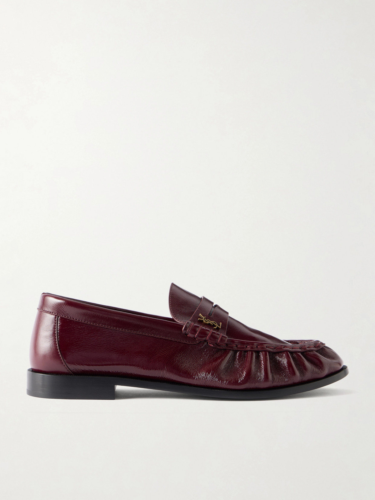 SAINT LAURENT - Le Loafer Leather Penny Loafers - Burgundy