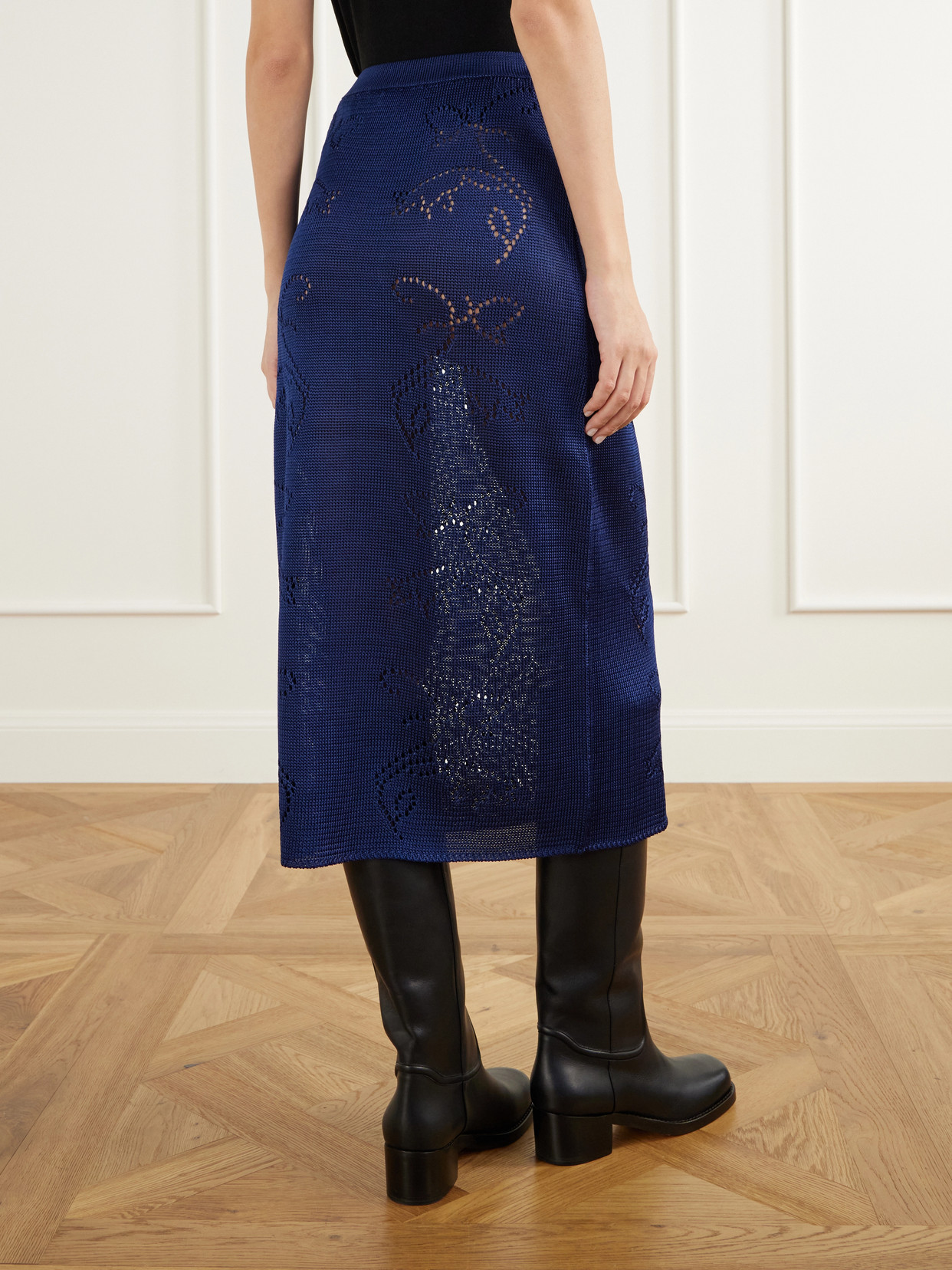 Squash Blossom Pointelle-Knit Midi