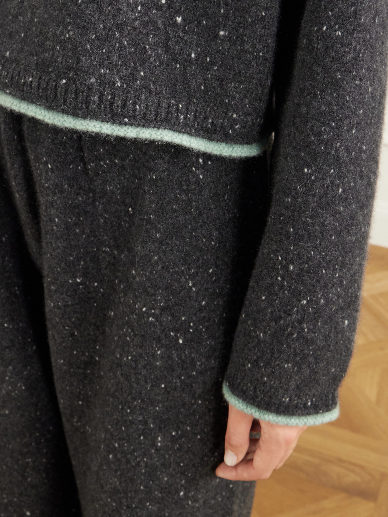 Cropped Donegal Cashmere Turtleneck Sweater