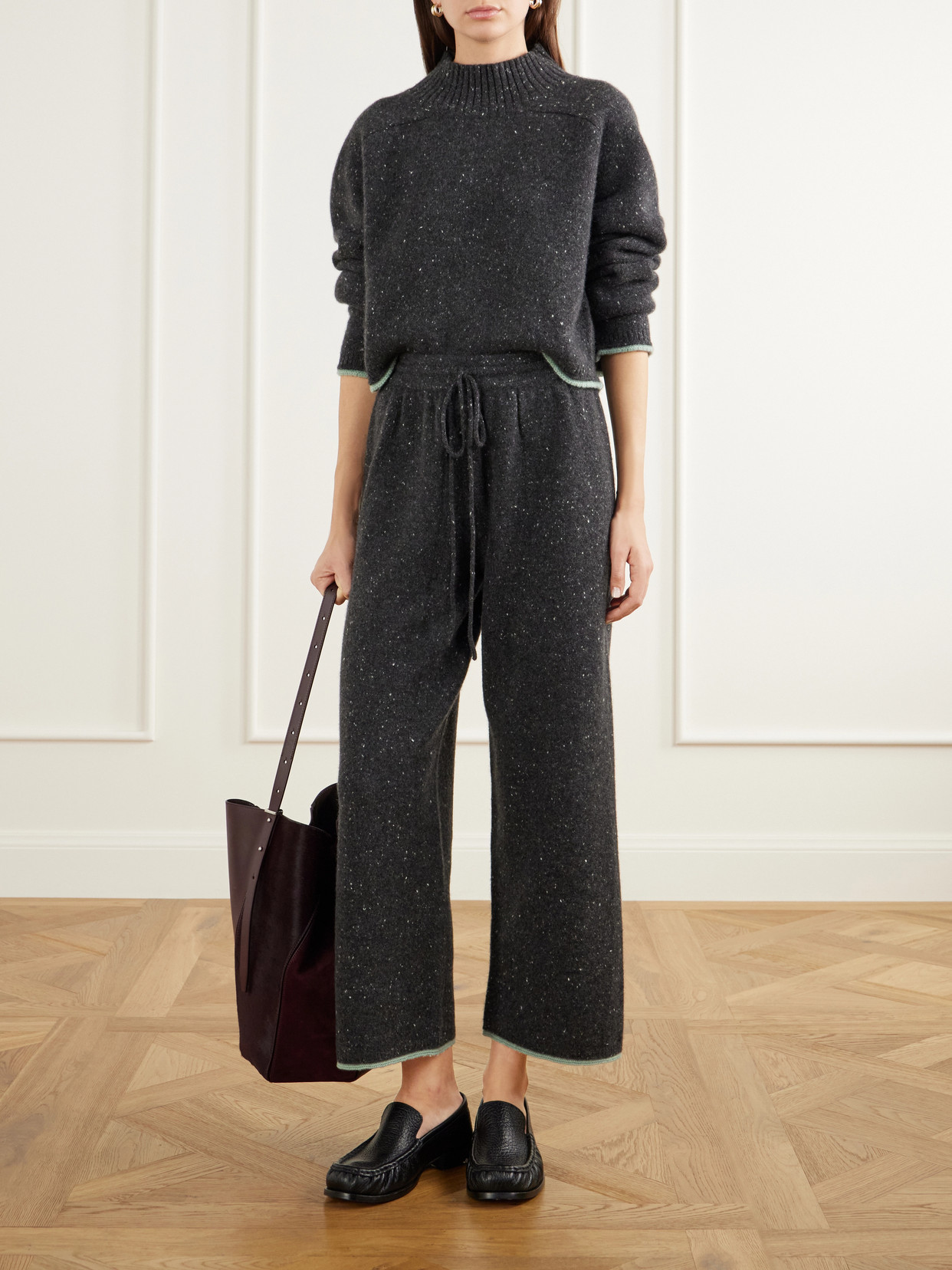 Cropped Donegal Cashmere Turtleneck Sweater