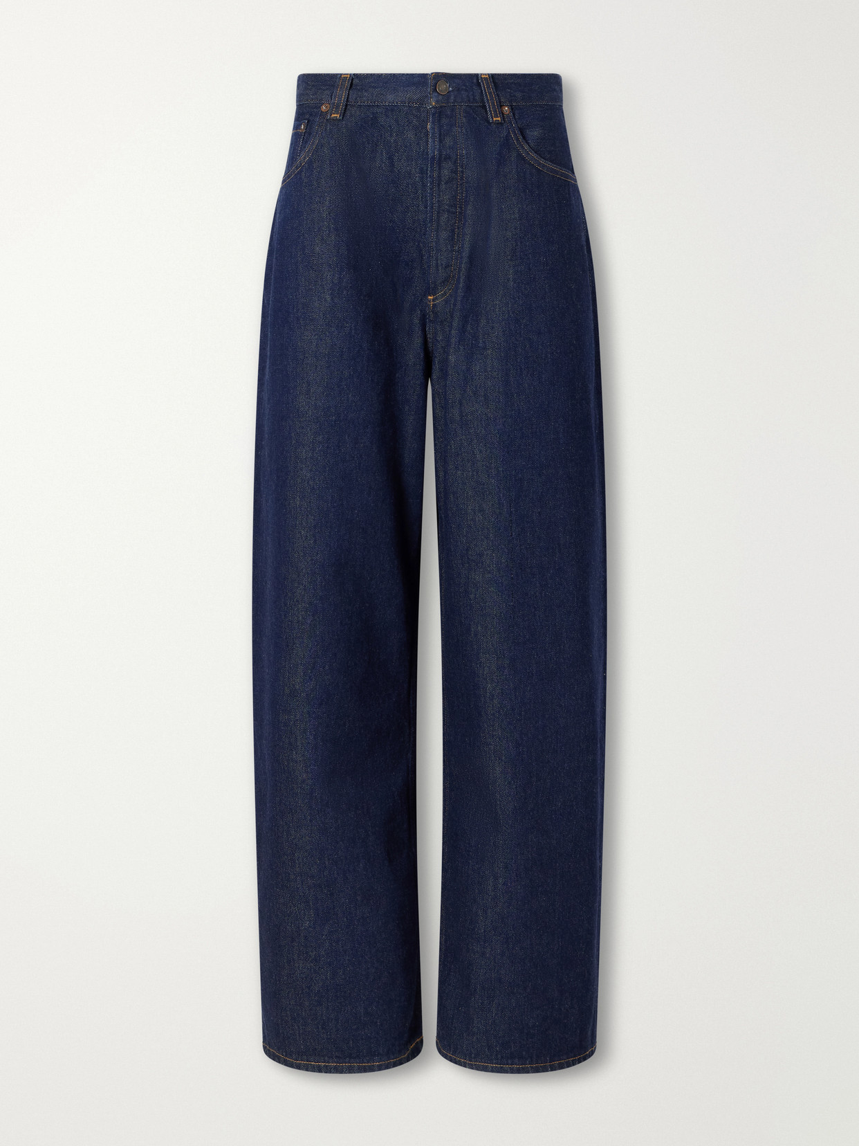 Agolde Rounded Baggy Regenerative Cotton Mid-rise Wide-leg Jeans In Blue
