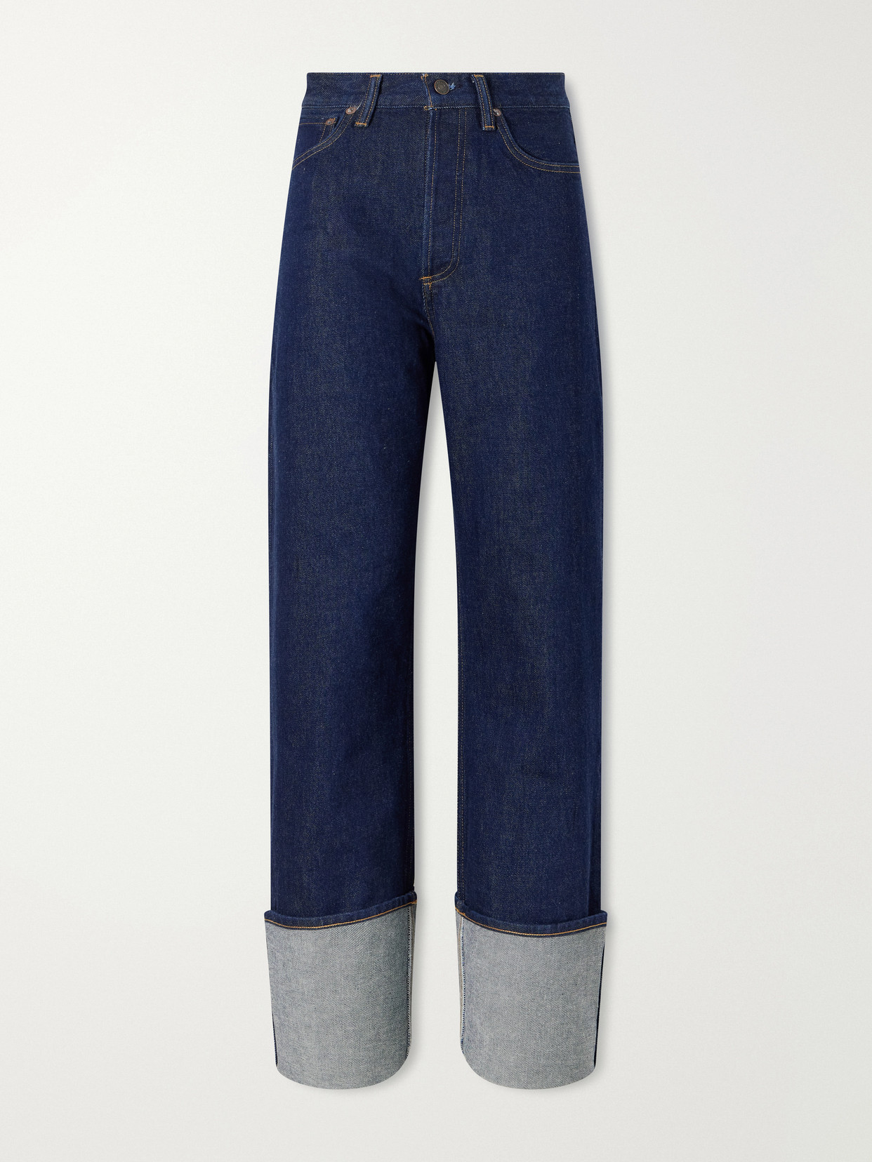 Agolde Big Cuff Jean Mid-rise Wide-leg Jeans In Blue