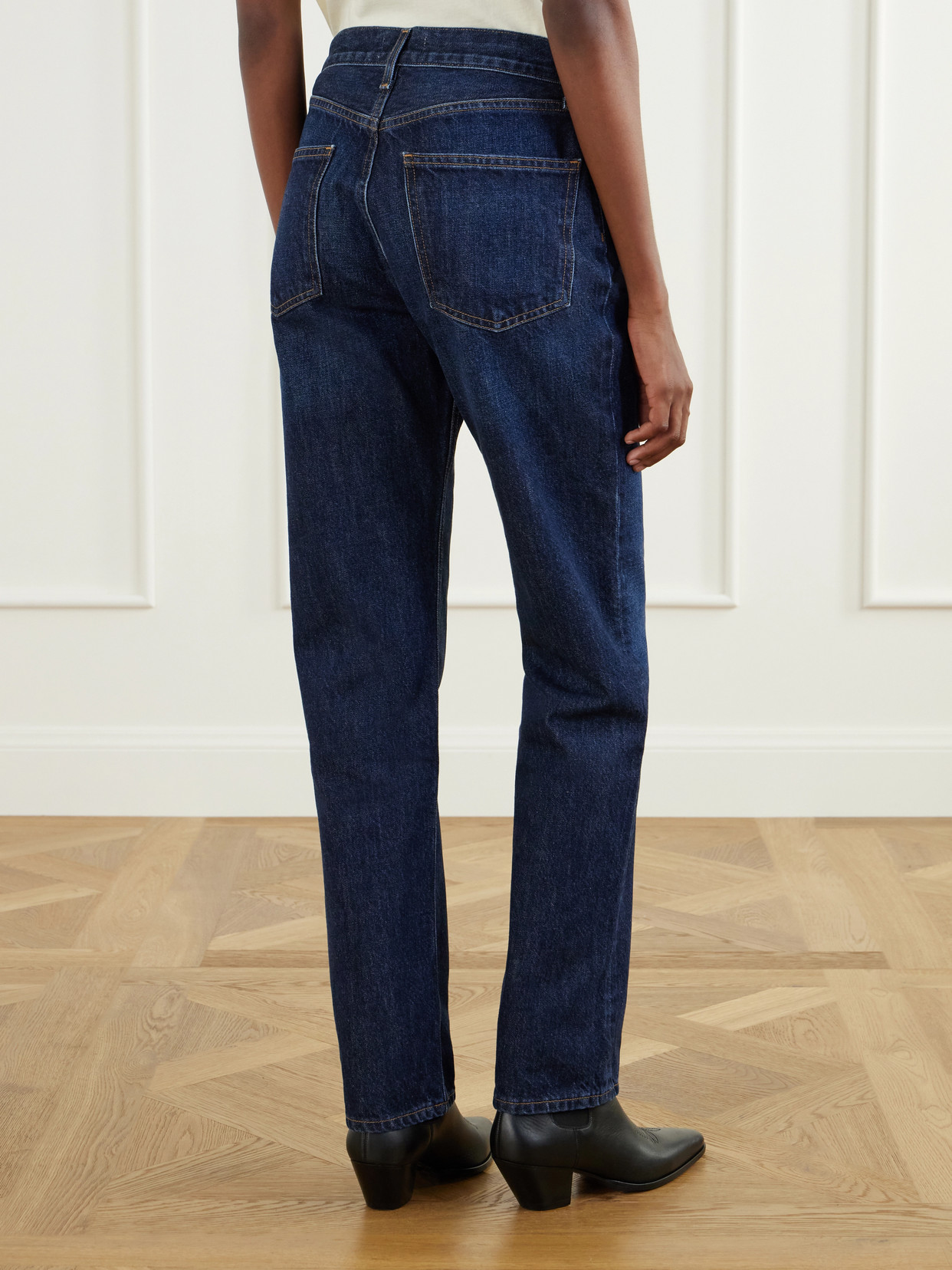 Lana Mid-Rise Straight-Leg Jeans