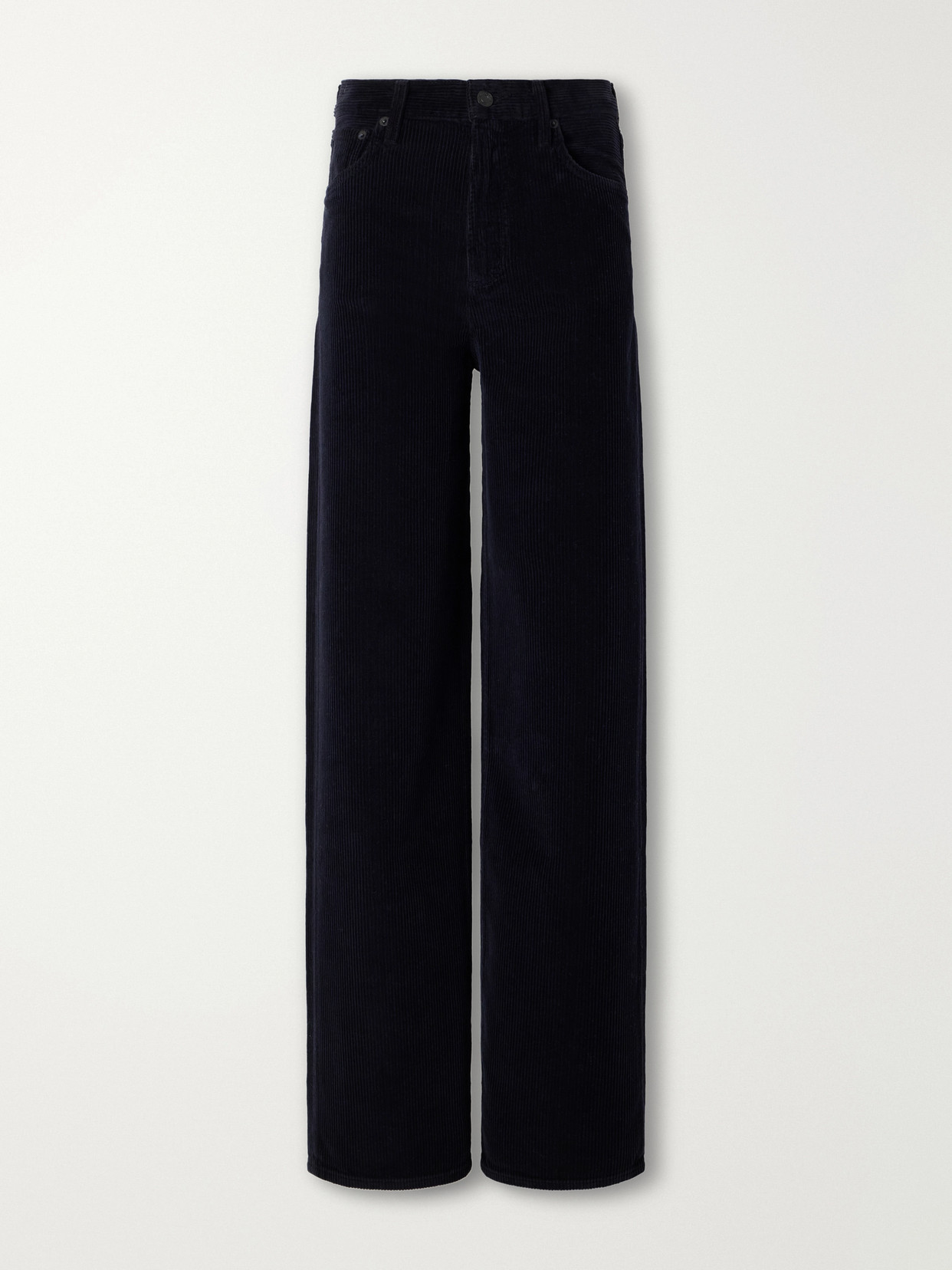 Agolde Ren Cotton-corduroy High-waist Wide-leg Pants In Blue