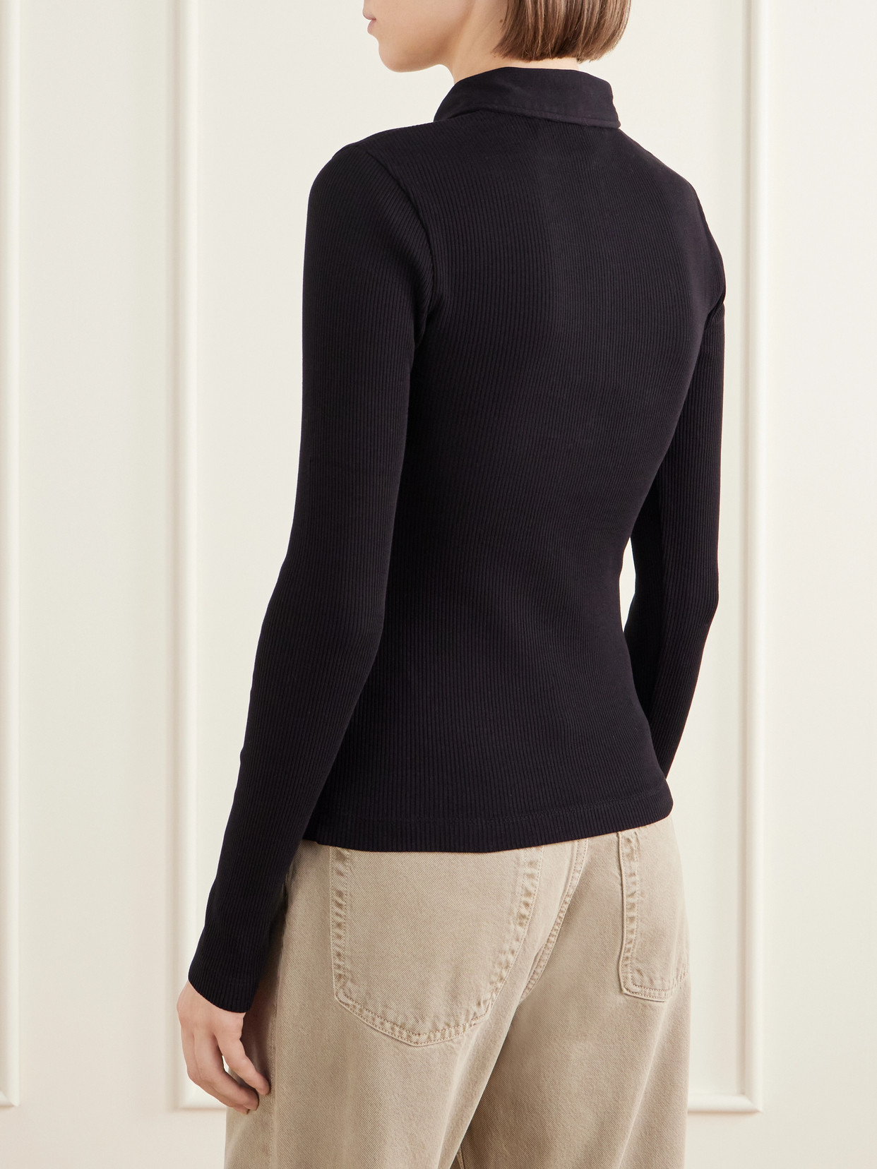 Amica Ribbed Stretch-Cotton And Lyocell Tencel™ Blend Polo