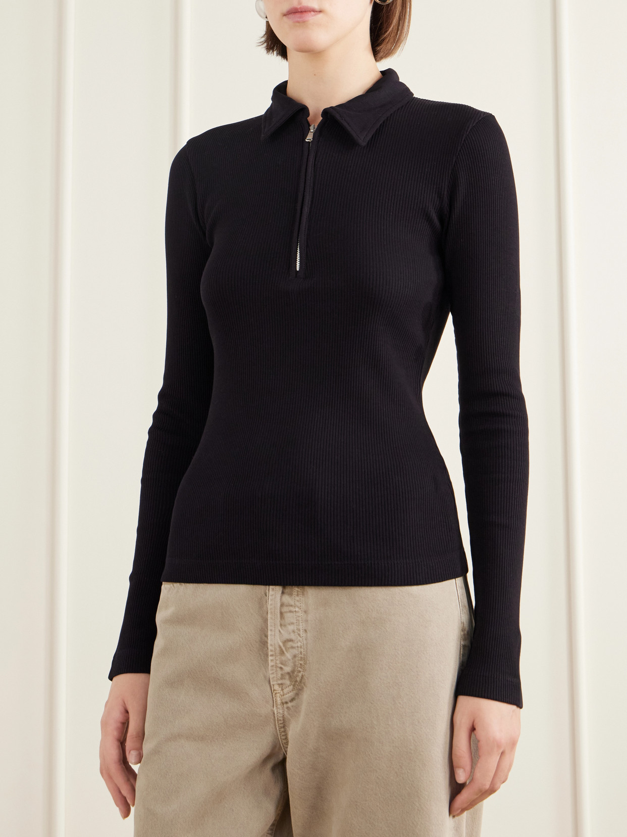 Amica Ribbed Stretch-Cotton And Lyocell Tencel™ Blend Polo