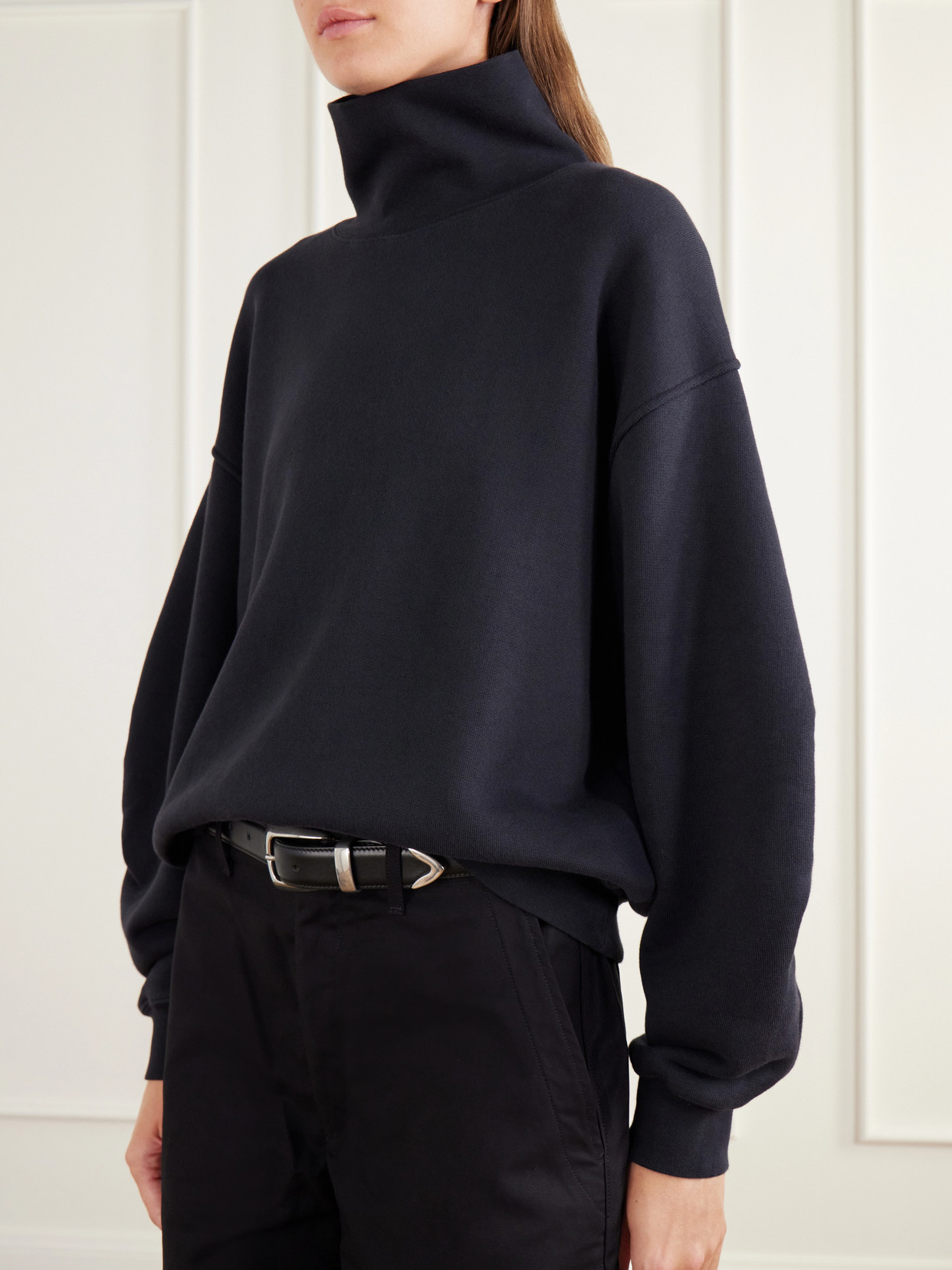 Jenning Cotton-Fleece Turtleneck Sweatshirt