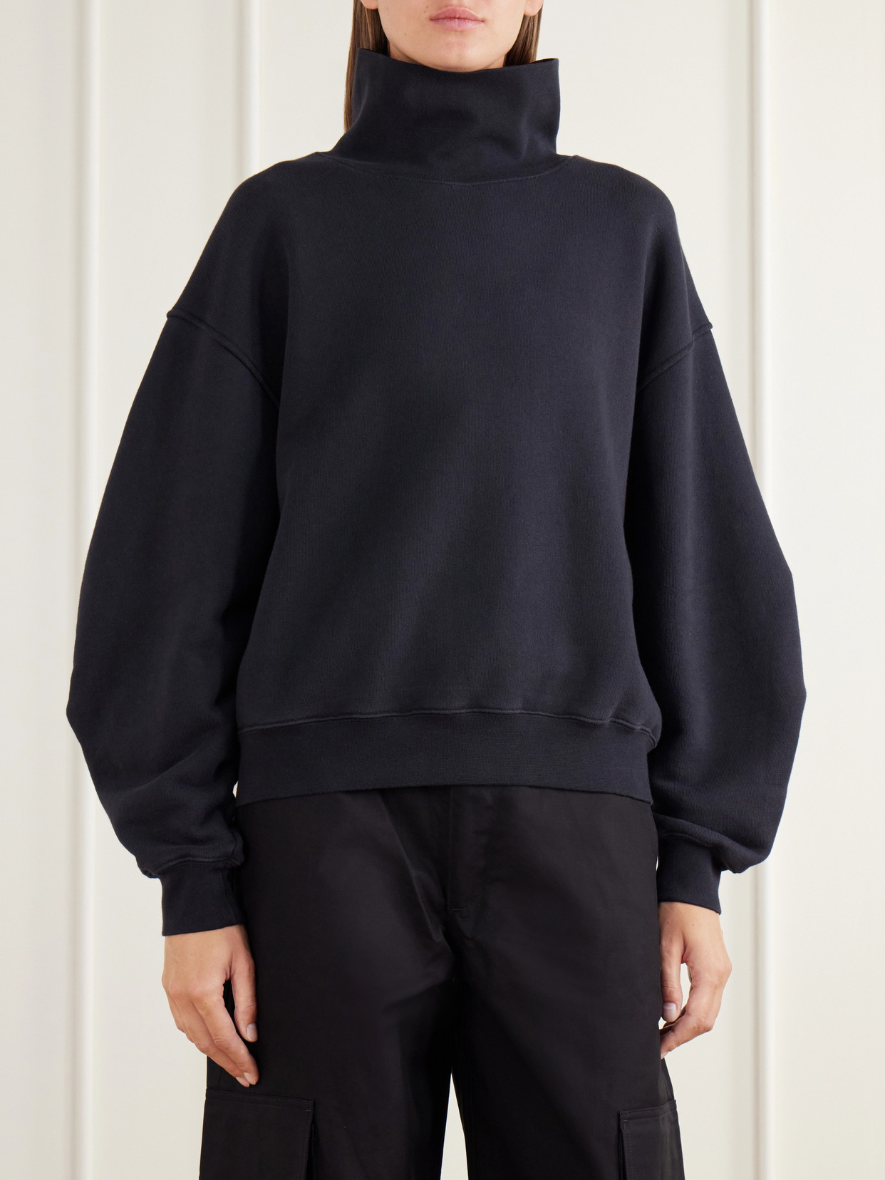 Jenning Cotton-Fleece Turtleneck Sweatshirt