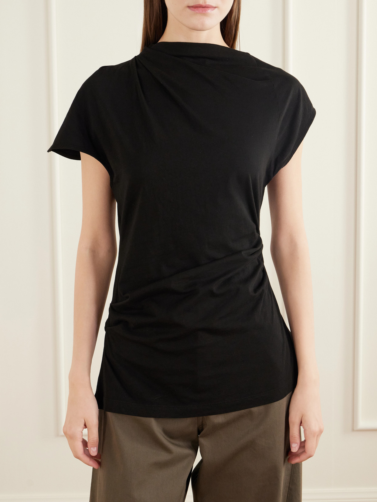 Beckly Gathered Organic Cotton-Jersey T-Shirt