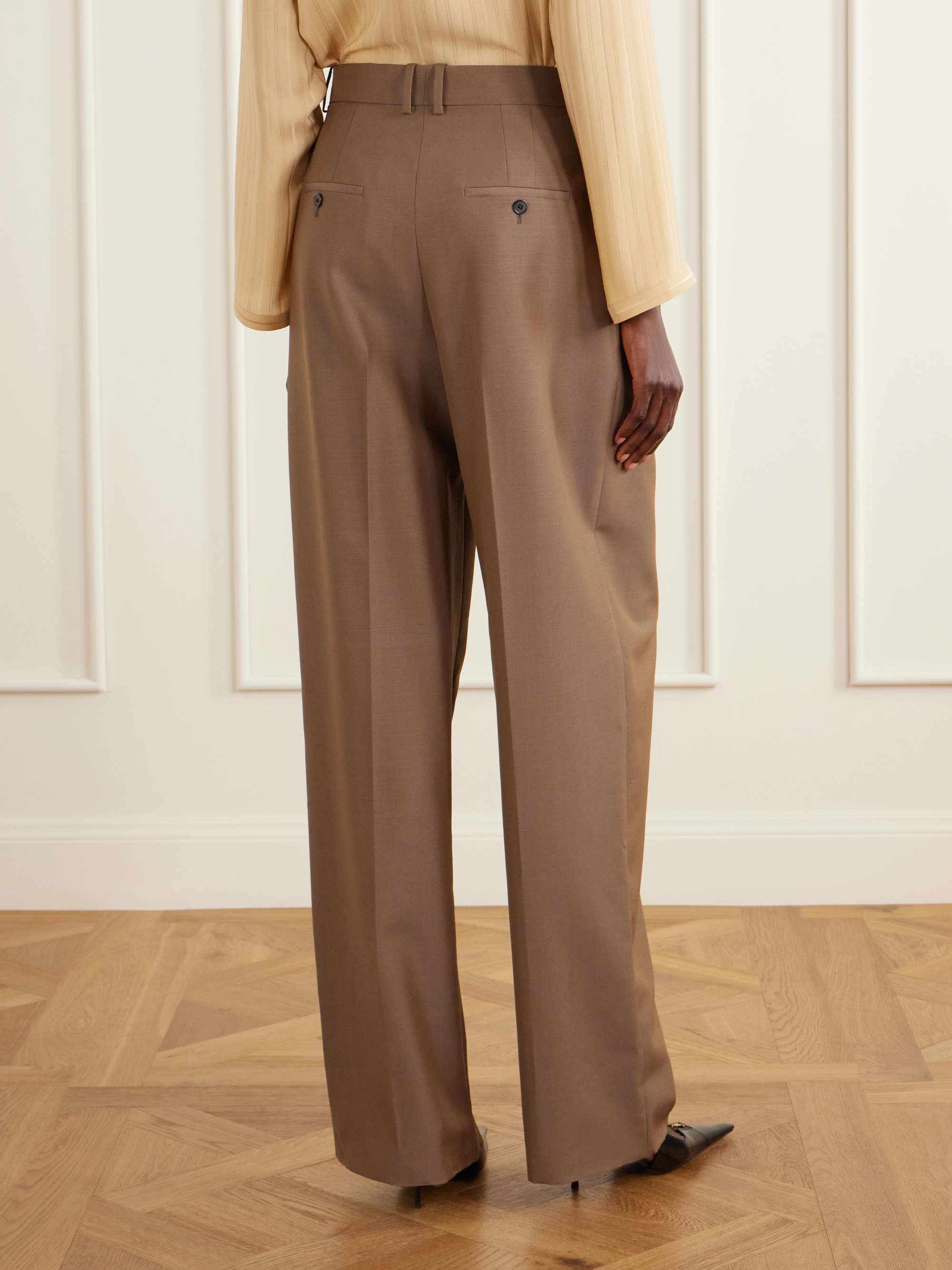 SAINT LAURENT Straight-leg wool-blend pants | NET-A-PORTER SAINT LAURENT Straight-leg wool-blend pants | NET-A-PORTER