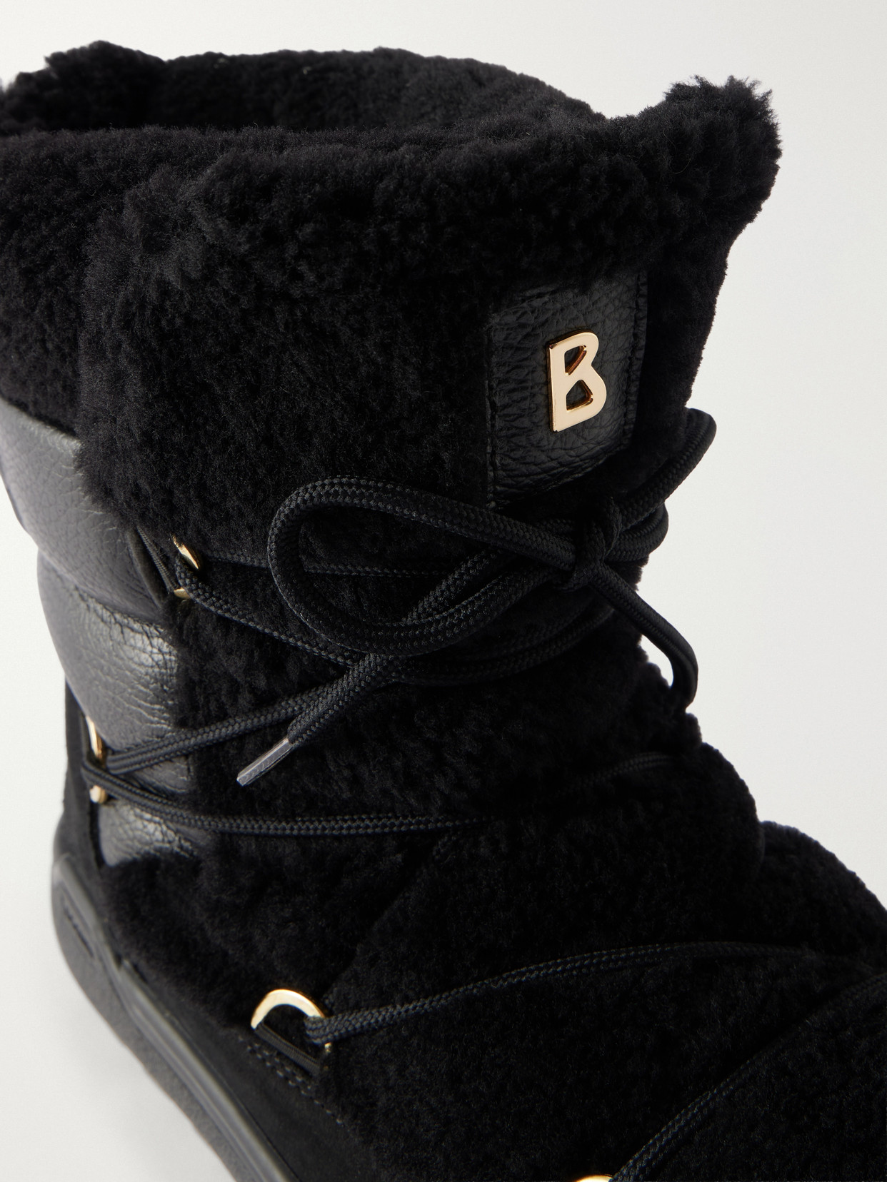 Chamonix S 10 C Leather And Suede-Trimmed Shearling Snow Boots