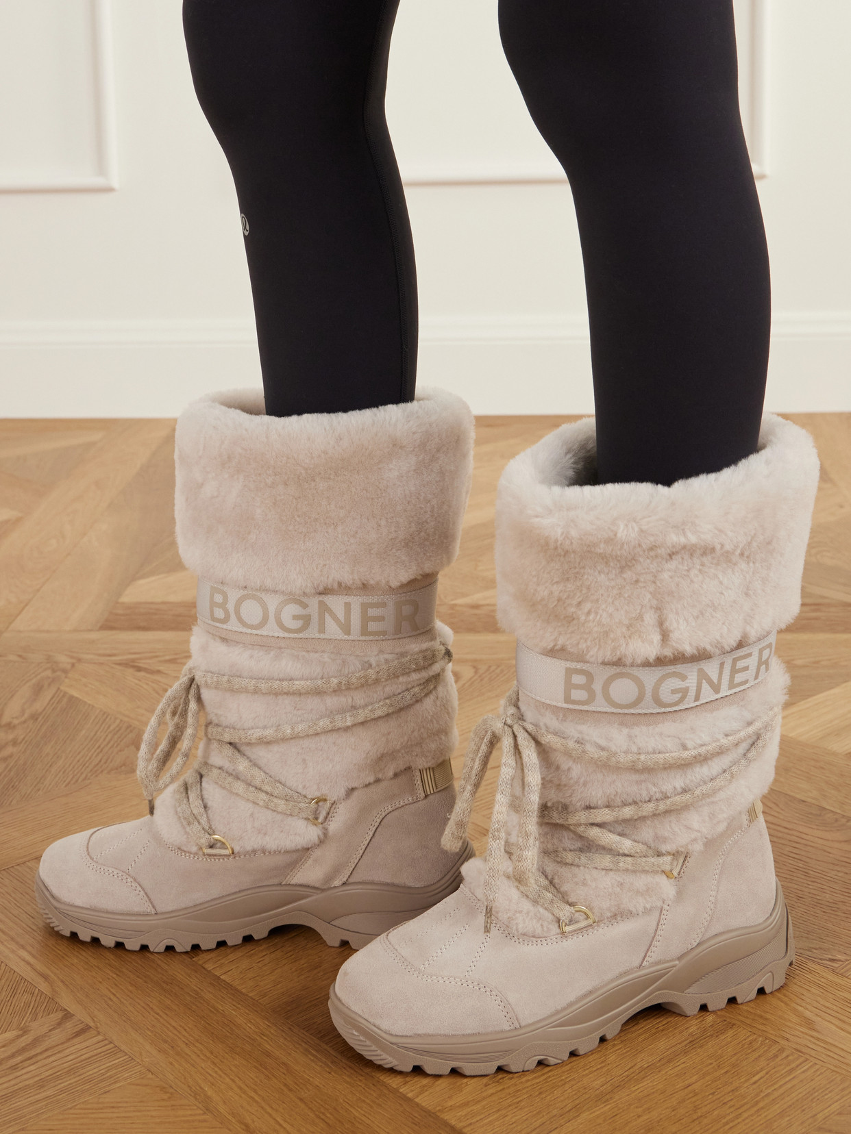 Alta Badia Shearling-Trimmed Ankle Boots