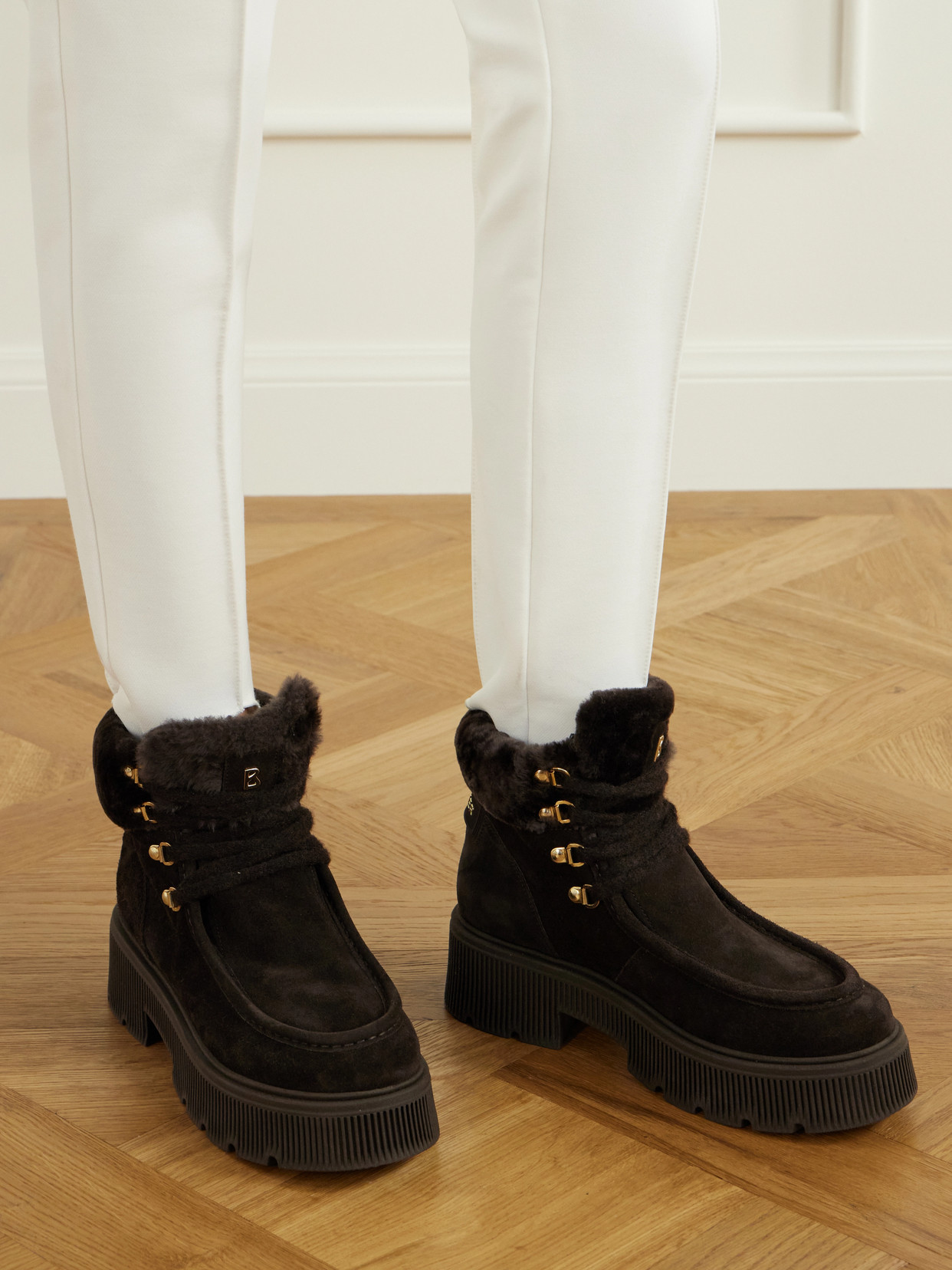 Turin 10 Suede And Wool-Trimmed Ankle Boots