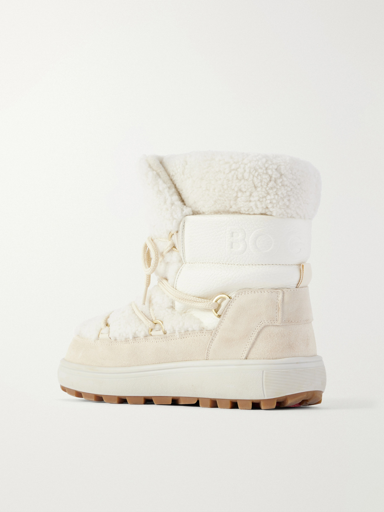 Chamonix S 10 C Leather And Suede-Trimmed Shearling Snow Boots