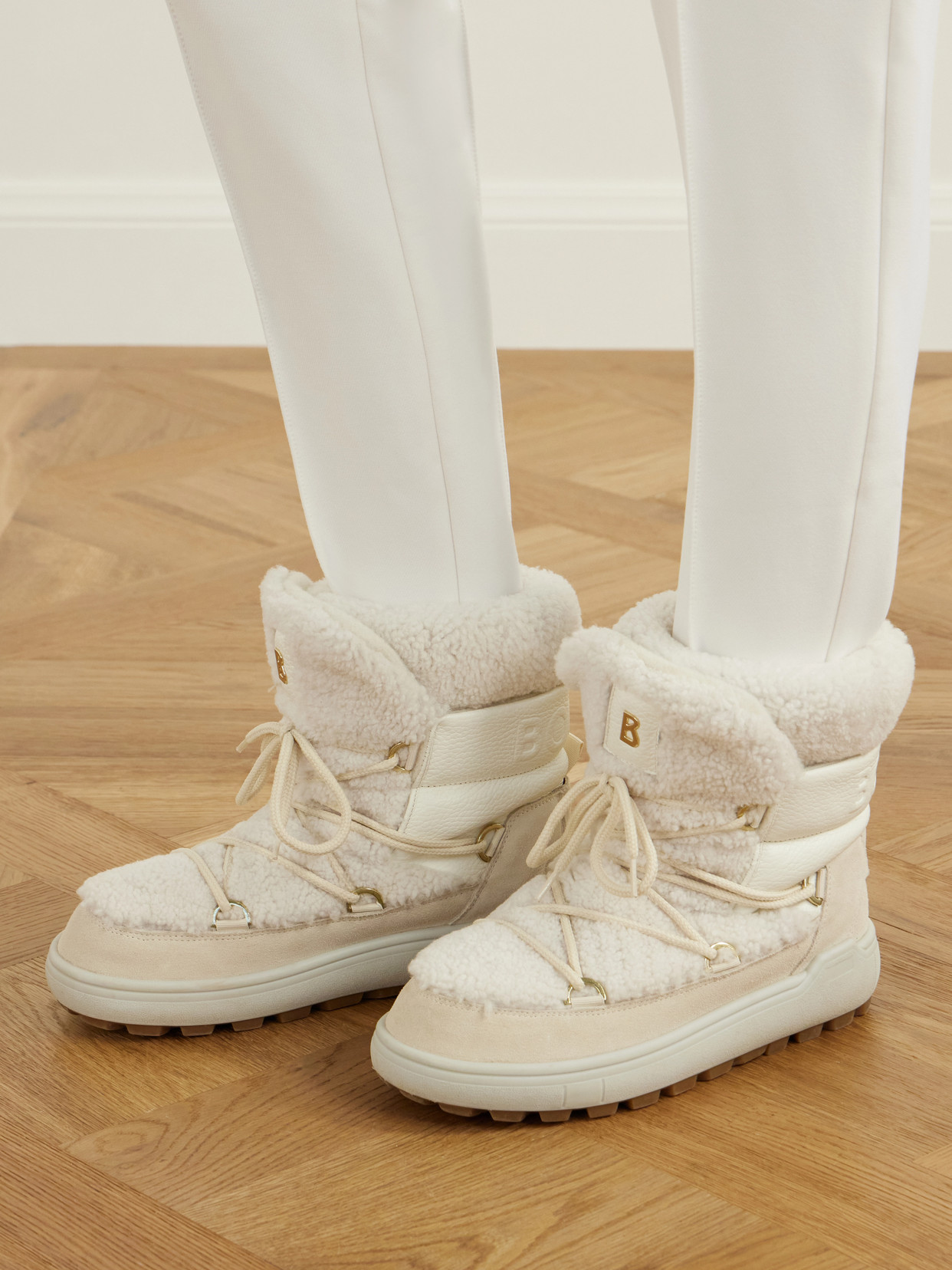 Chamonix S 10 C Leather And Suede-Trimmed Shearling Snow Boots