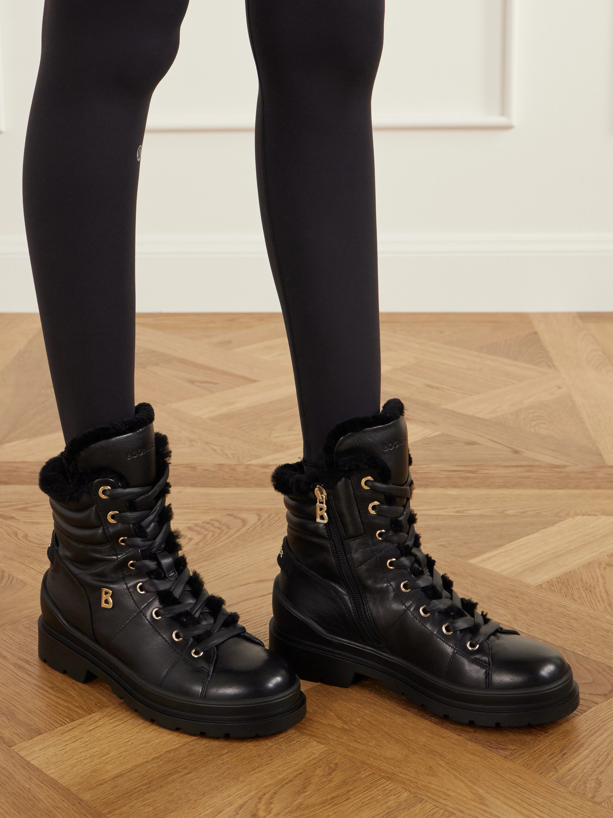 St. Moritz 14 Shearling-Trimmed Ankle Boots