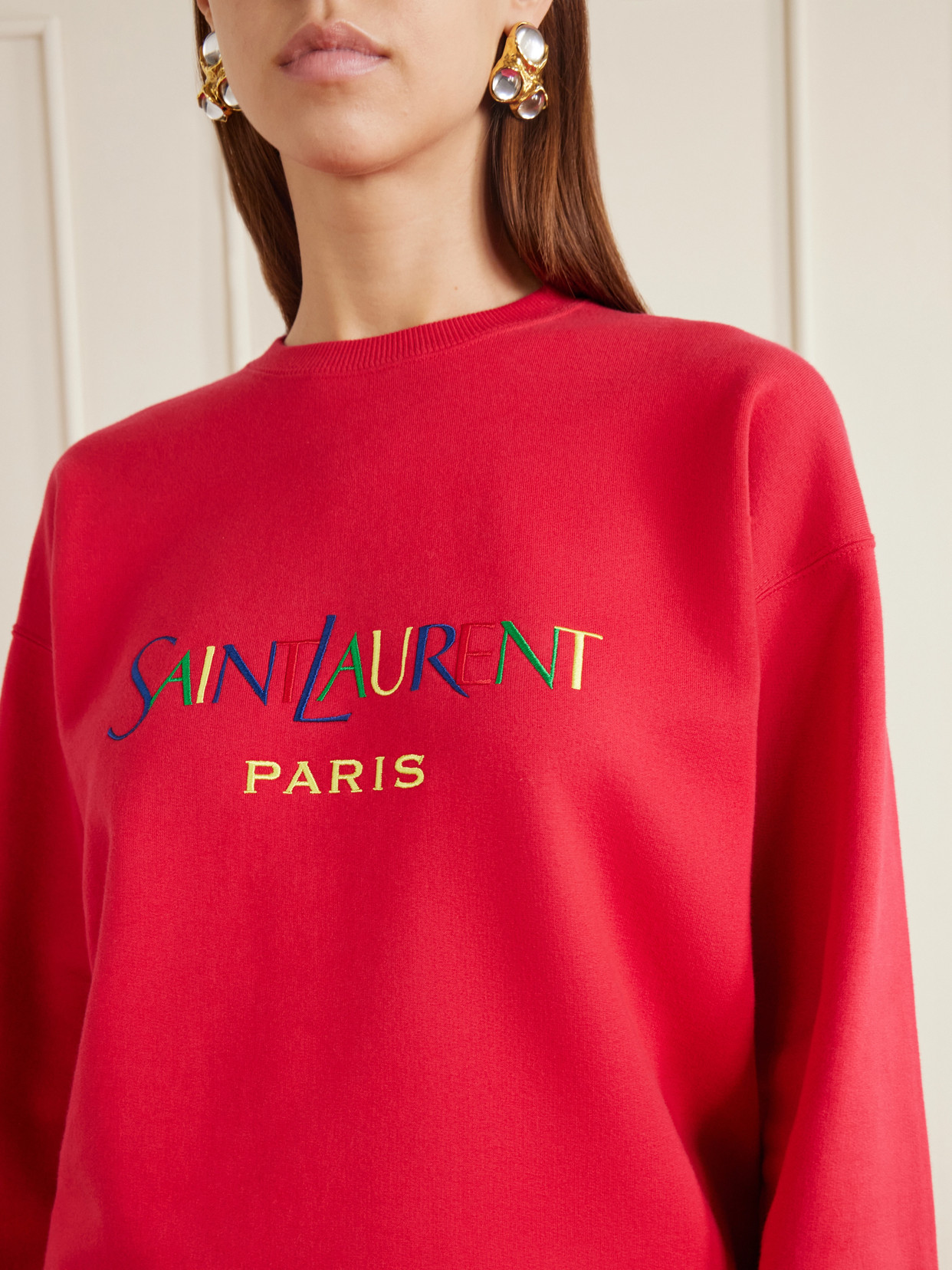 Logo-Embroidered Cotton-Fleece Sweatshirt