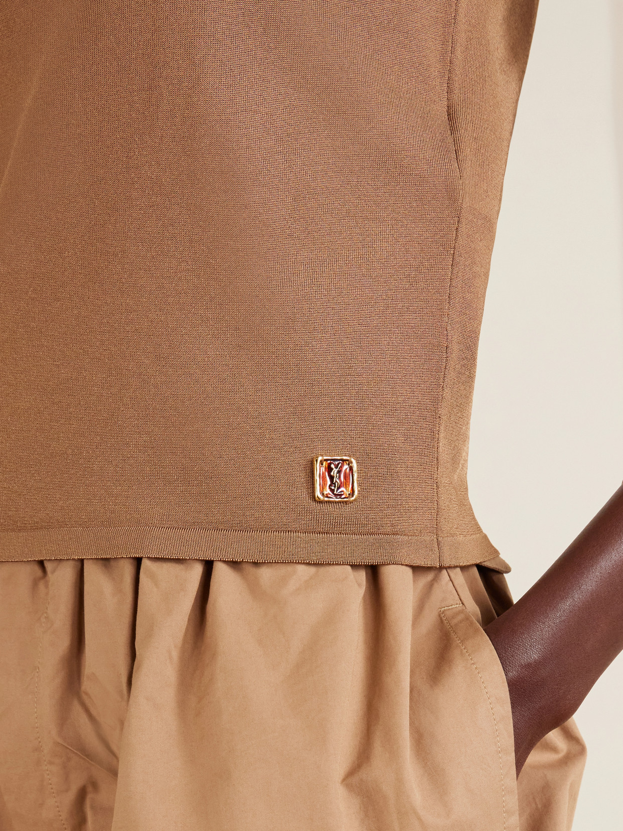 Logo-Embellished Woven T-Shirt