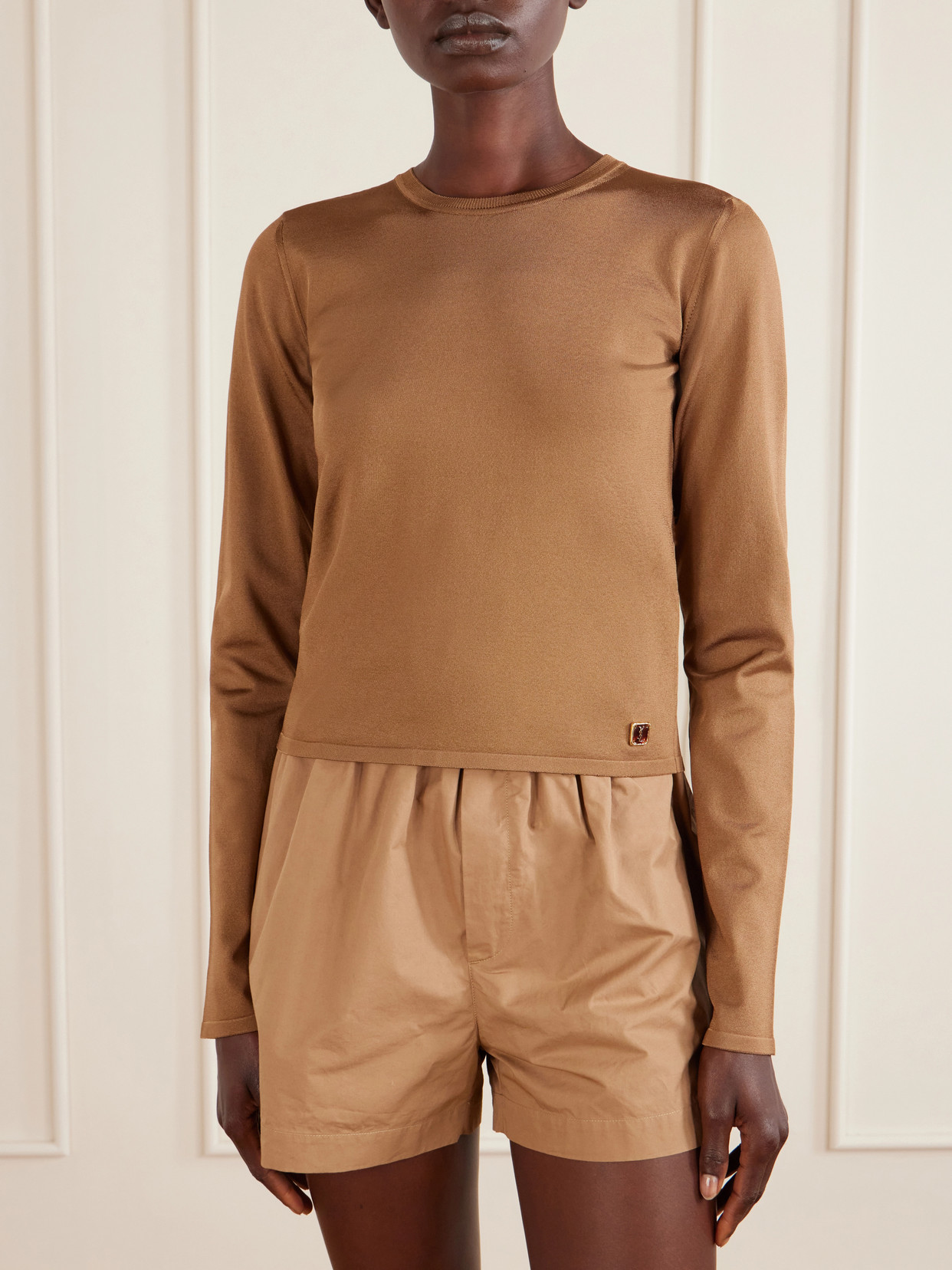 Logo-Embellished Woven T-Shirt