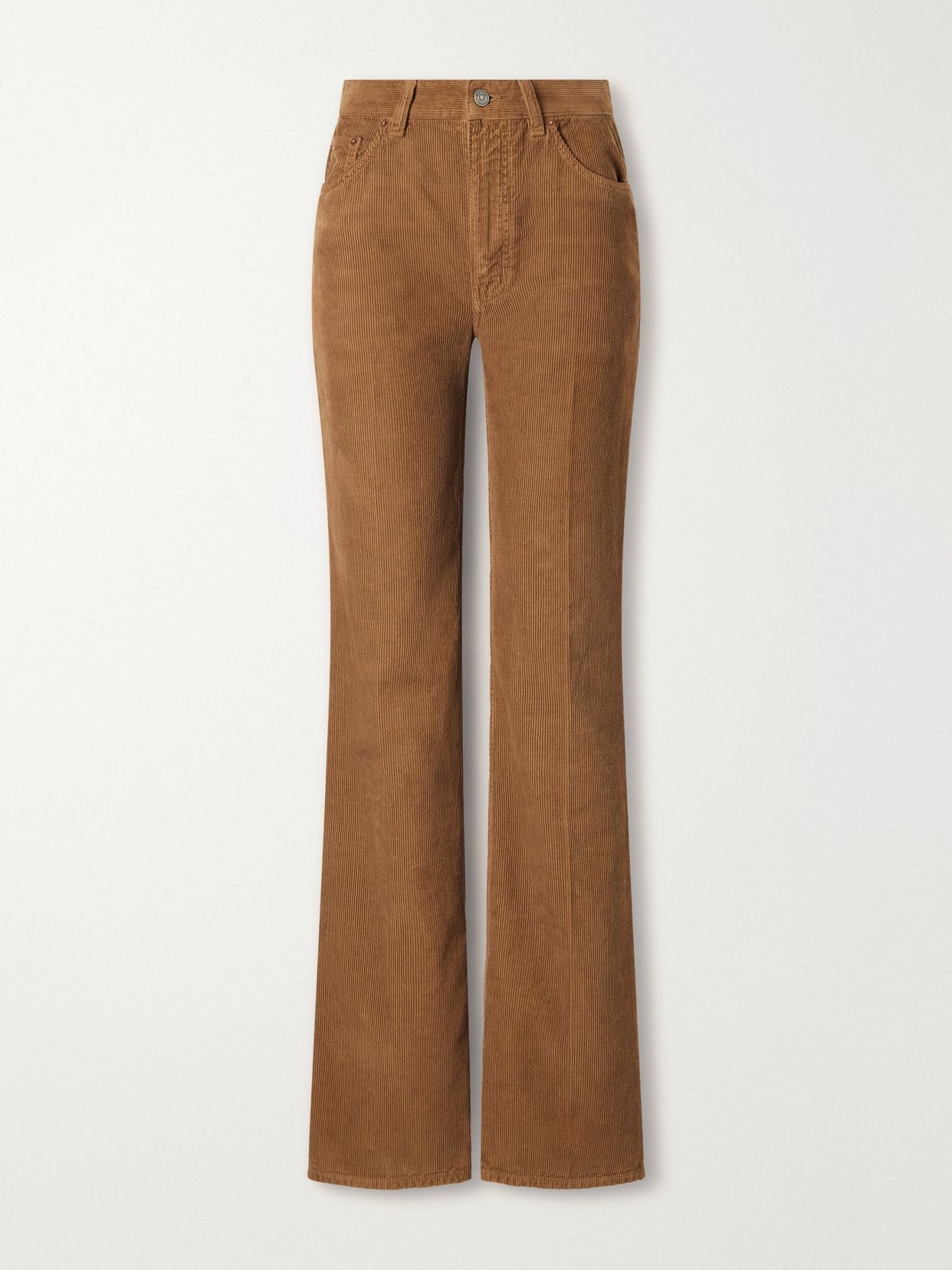 high rise cotton corduroy flared pants