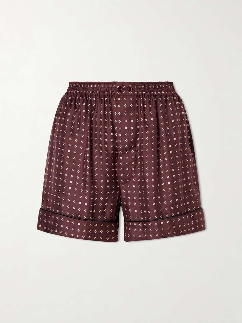 Saint Laurent Printed Silk-twill Shorts
