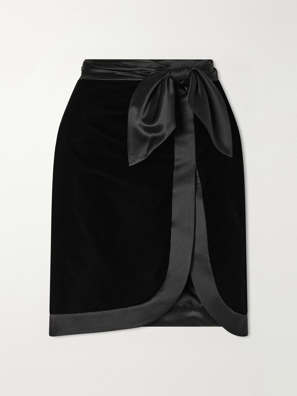 Silk-Trimmed Velvet Midi