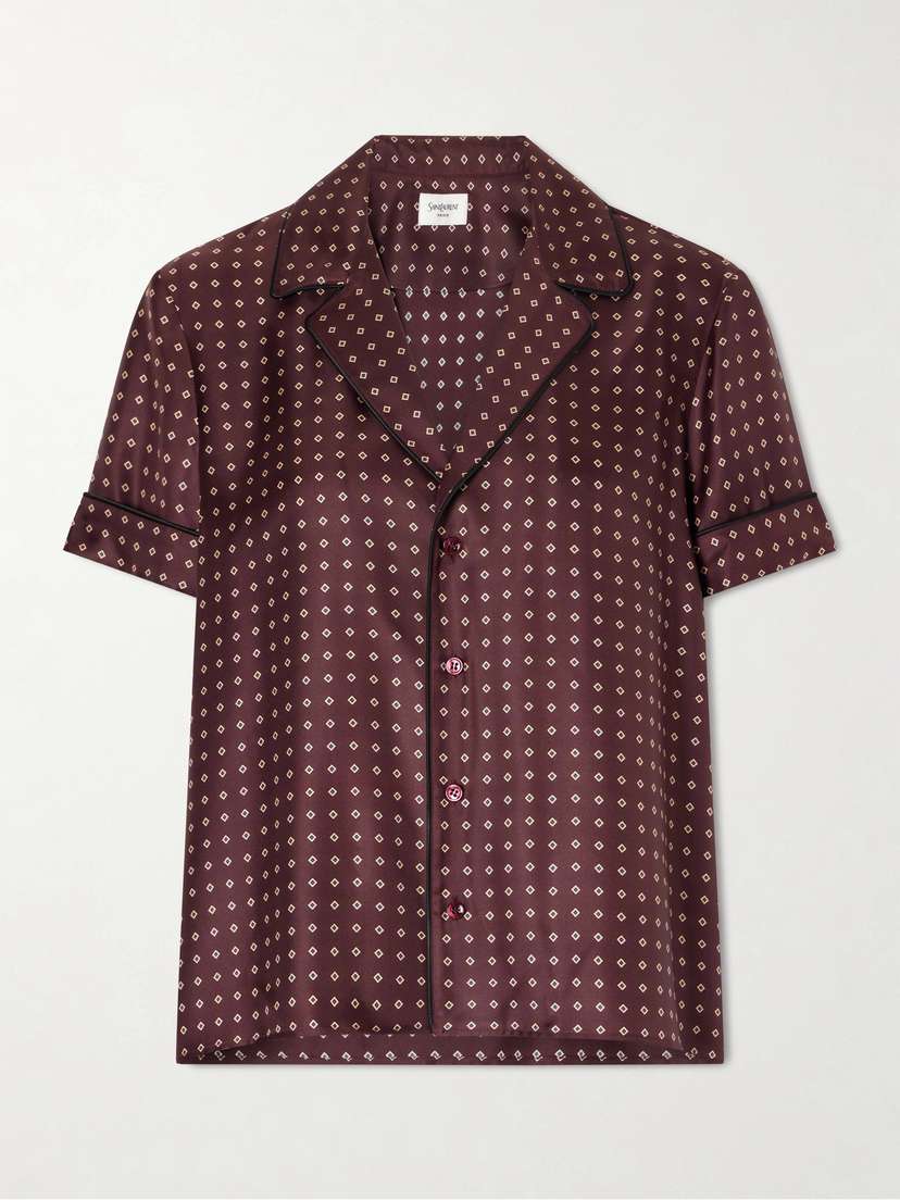 Saint Laurent Printed Silk-twill Shirt