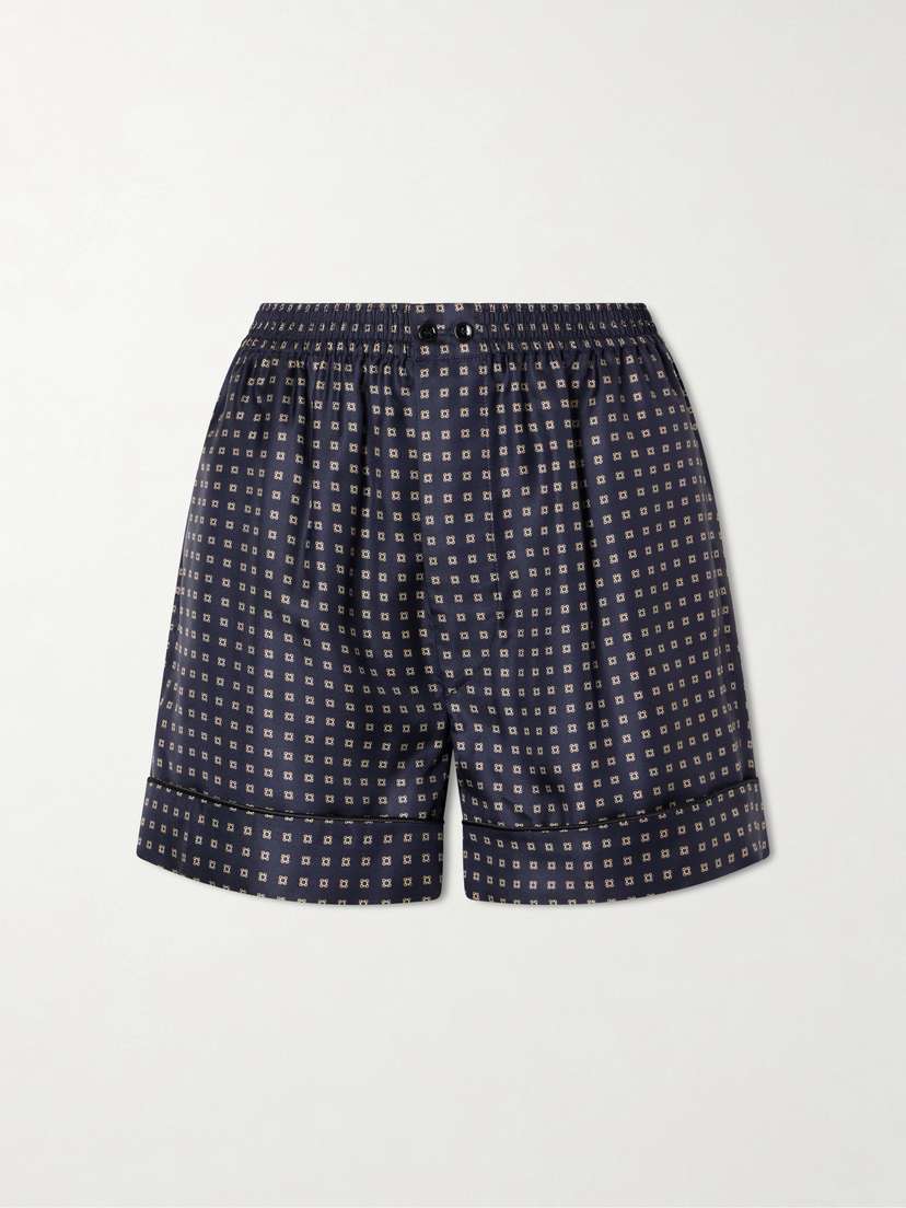 Saint Laurent Printed Silk-twill Shorts