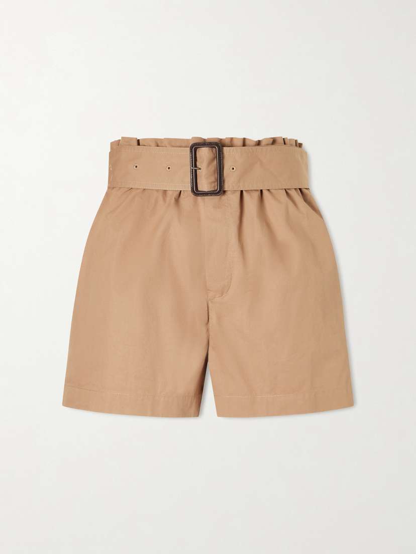 Saint Laurent Belted Cotton-twill Shorts
