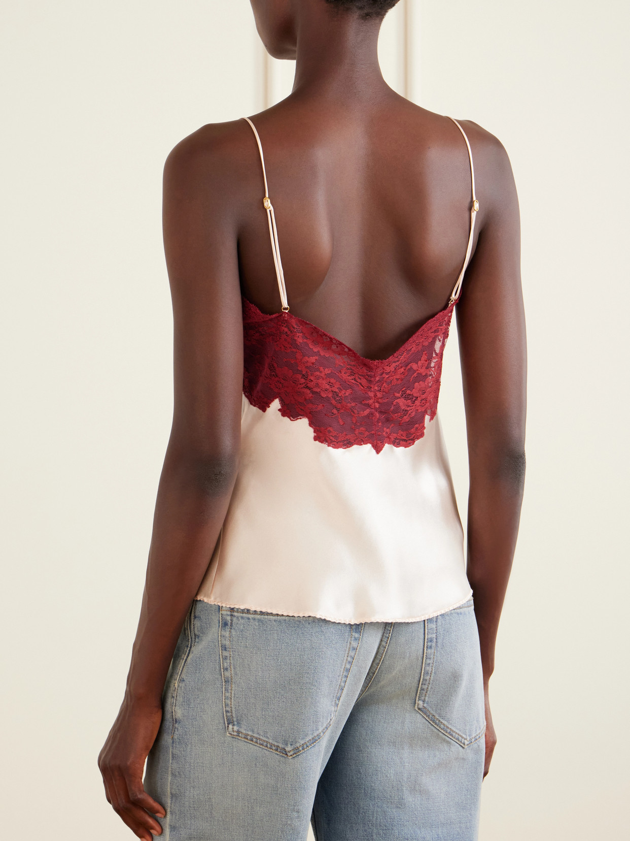 Lace-Trimmed Silk-Satin Camisole