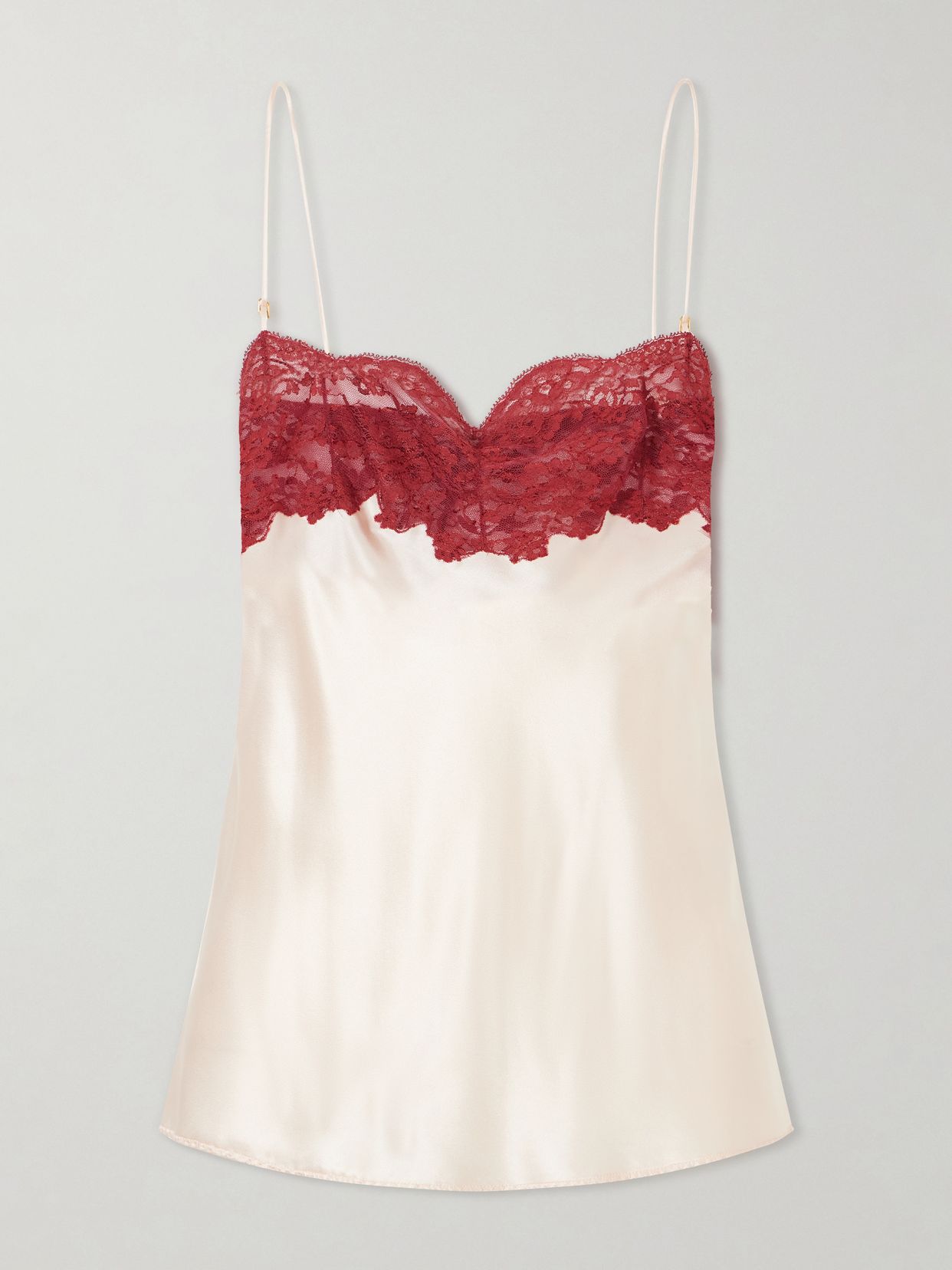 Lace Trimmed Silk Satin Camisole