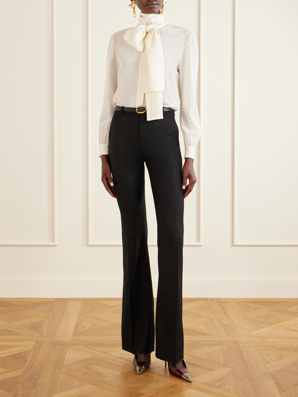 Tie-Detailed Silk Crepe De Chine Blouse