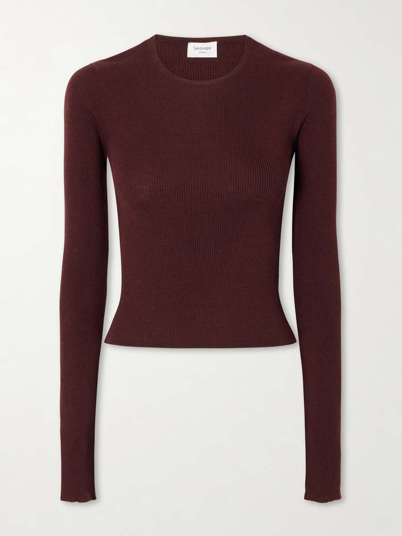 Ribbed Cashmere, Wool And Silk-blend T-shirt