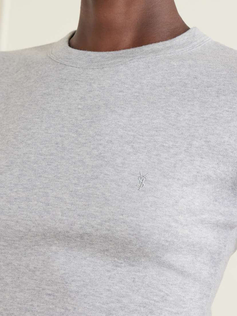 Saint Laurent Cropped Jersey T-shirt | Thumbnail 5