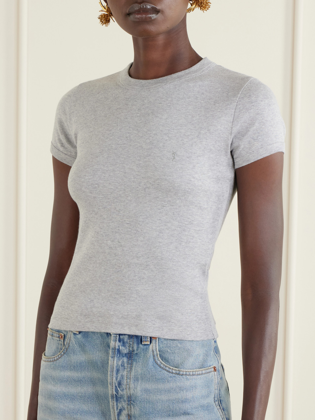 Cropped Jersey T-Shirt