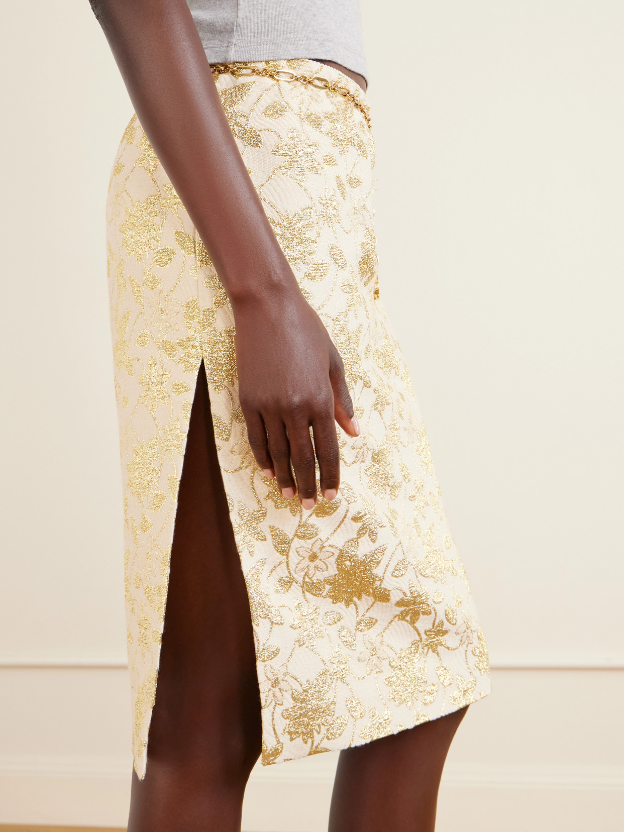Floral-Brocade Midi