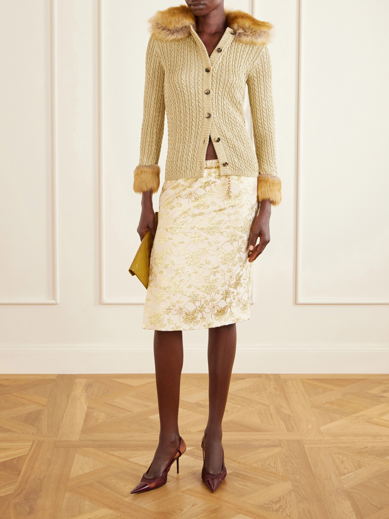 Floral-Brocade Midi
