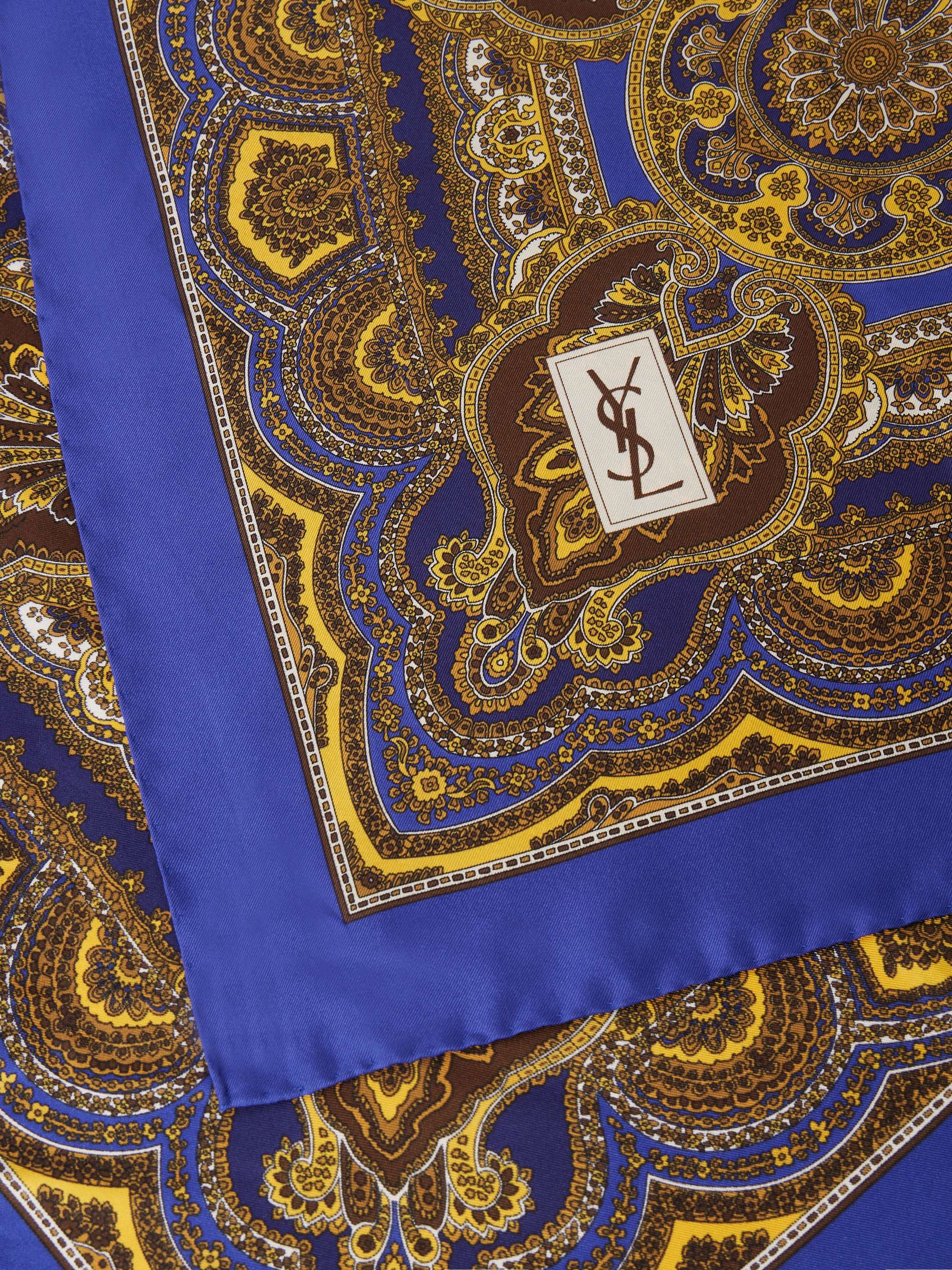 SAINT LAURENT Paisley-print silk-twill scarf | NET-A-PORTER