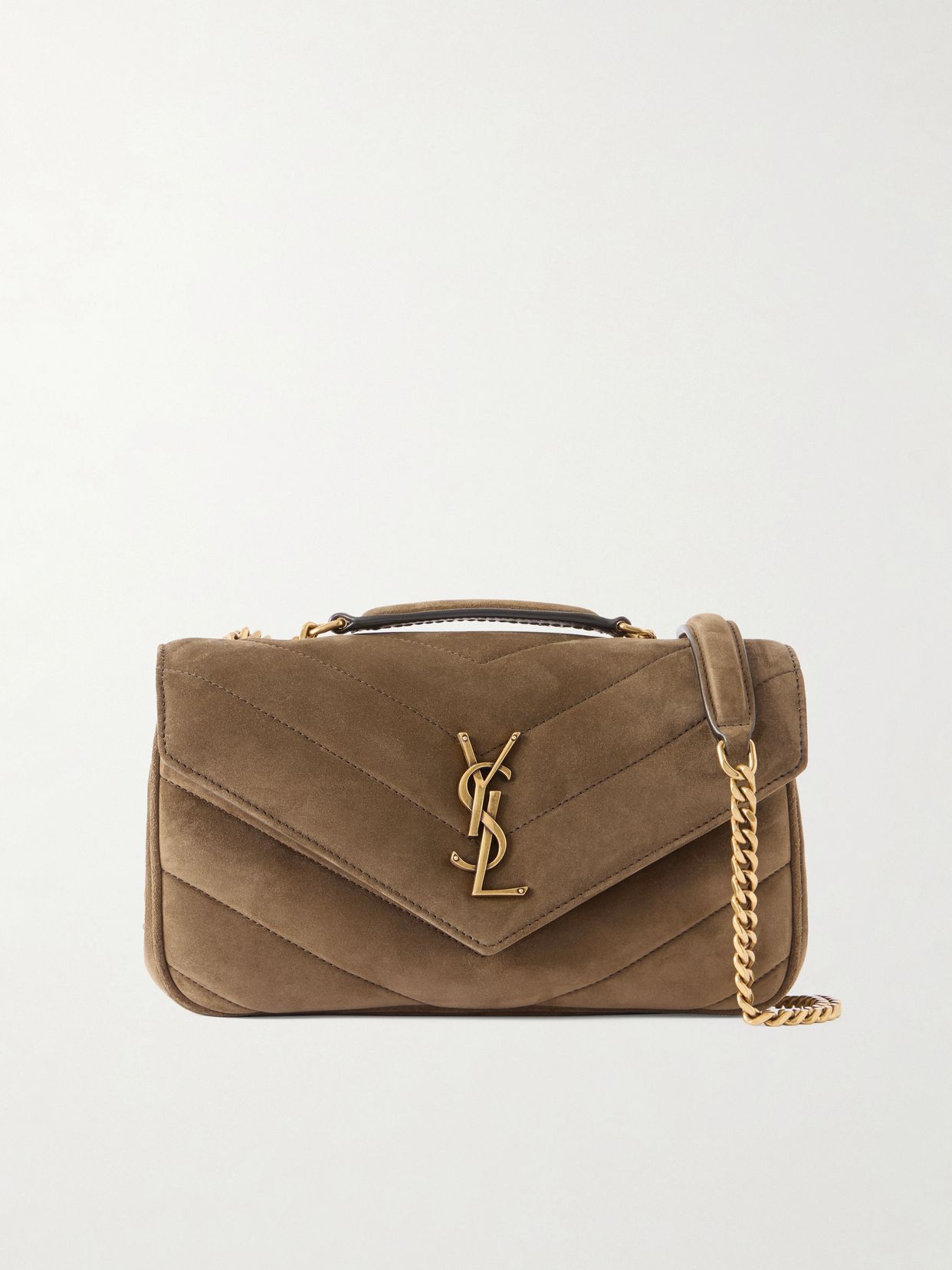 Loulou Small Matelasse Suede Shoulder Bag