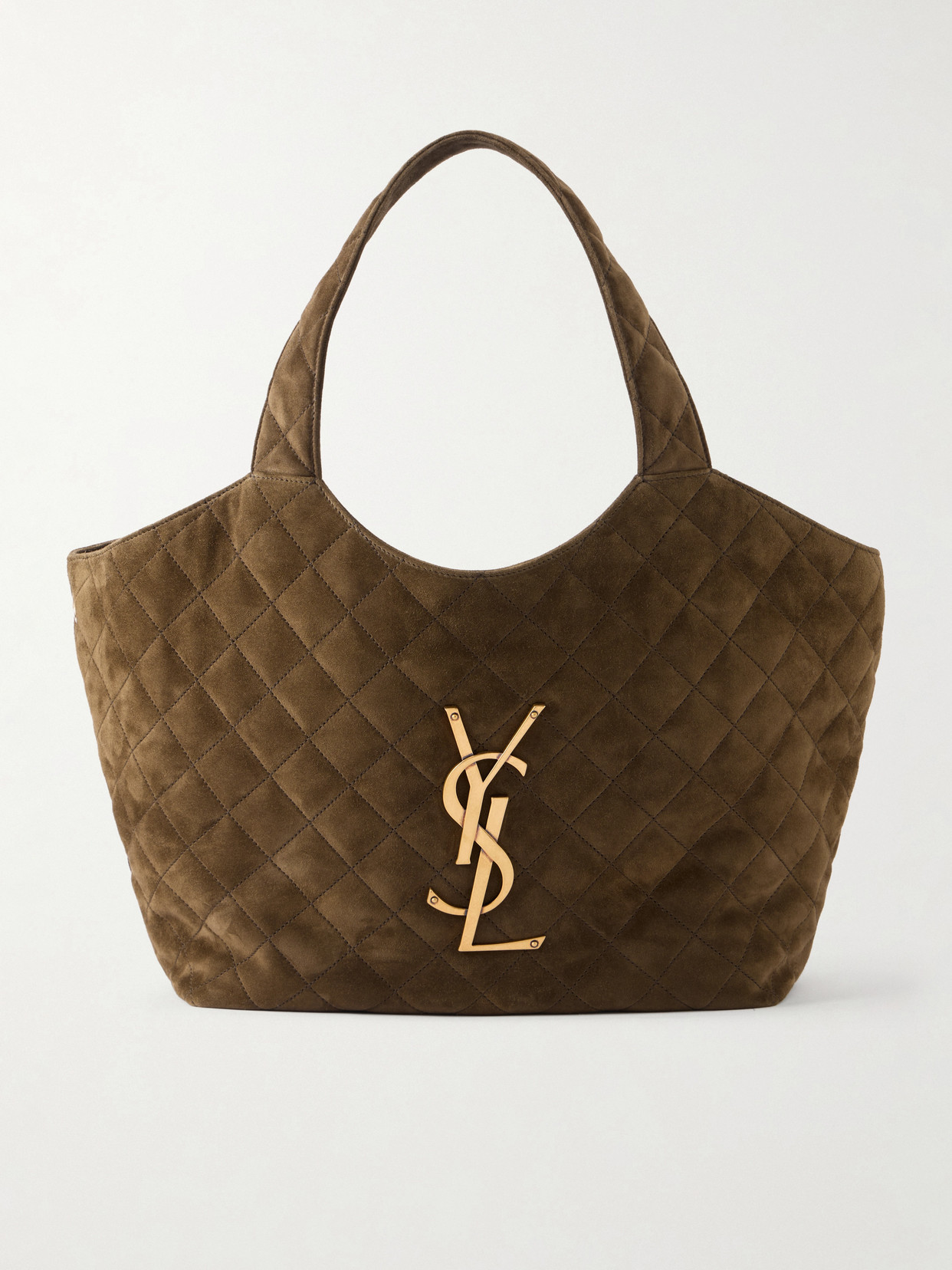 SAINT LAURENT - Icare Medium Matelassé Leather Tote - Green