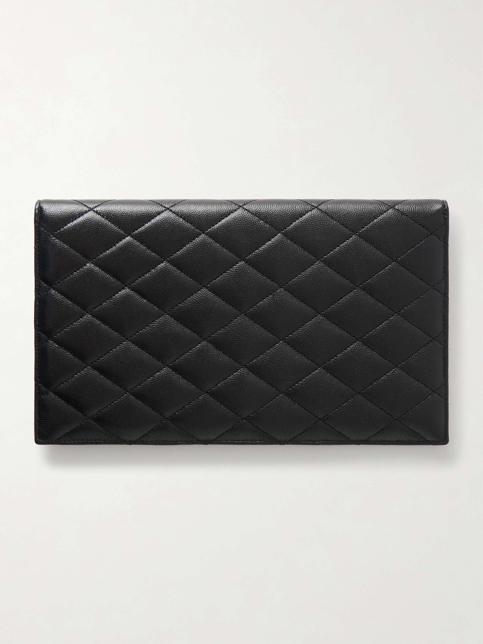 SAINT LAURENT Grain de Sable logo-embellished leather clutch | NET