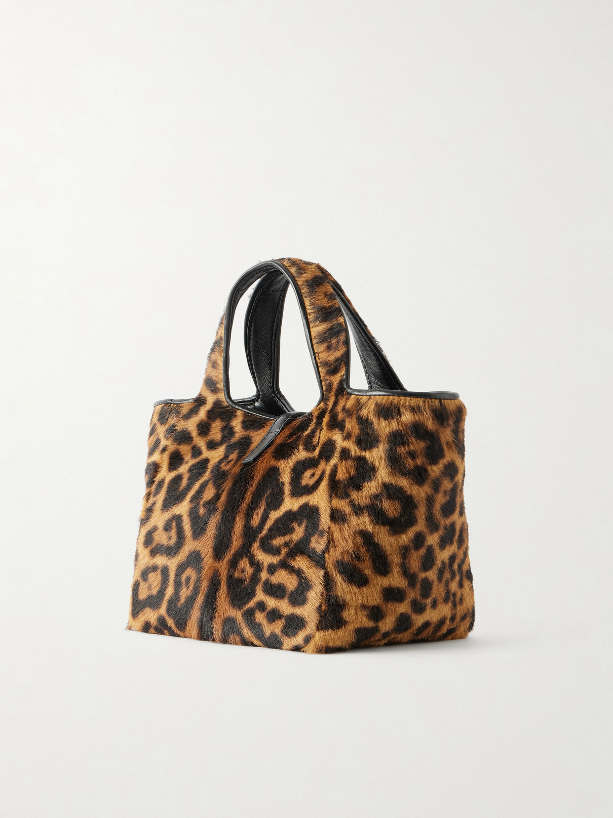 Le 5 À 7 Baby Bea Leather-Trimmed Leopard-Print Pony Shoulder Bag