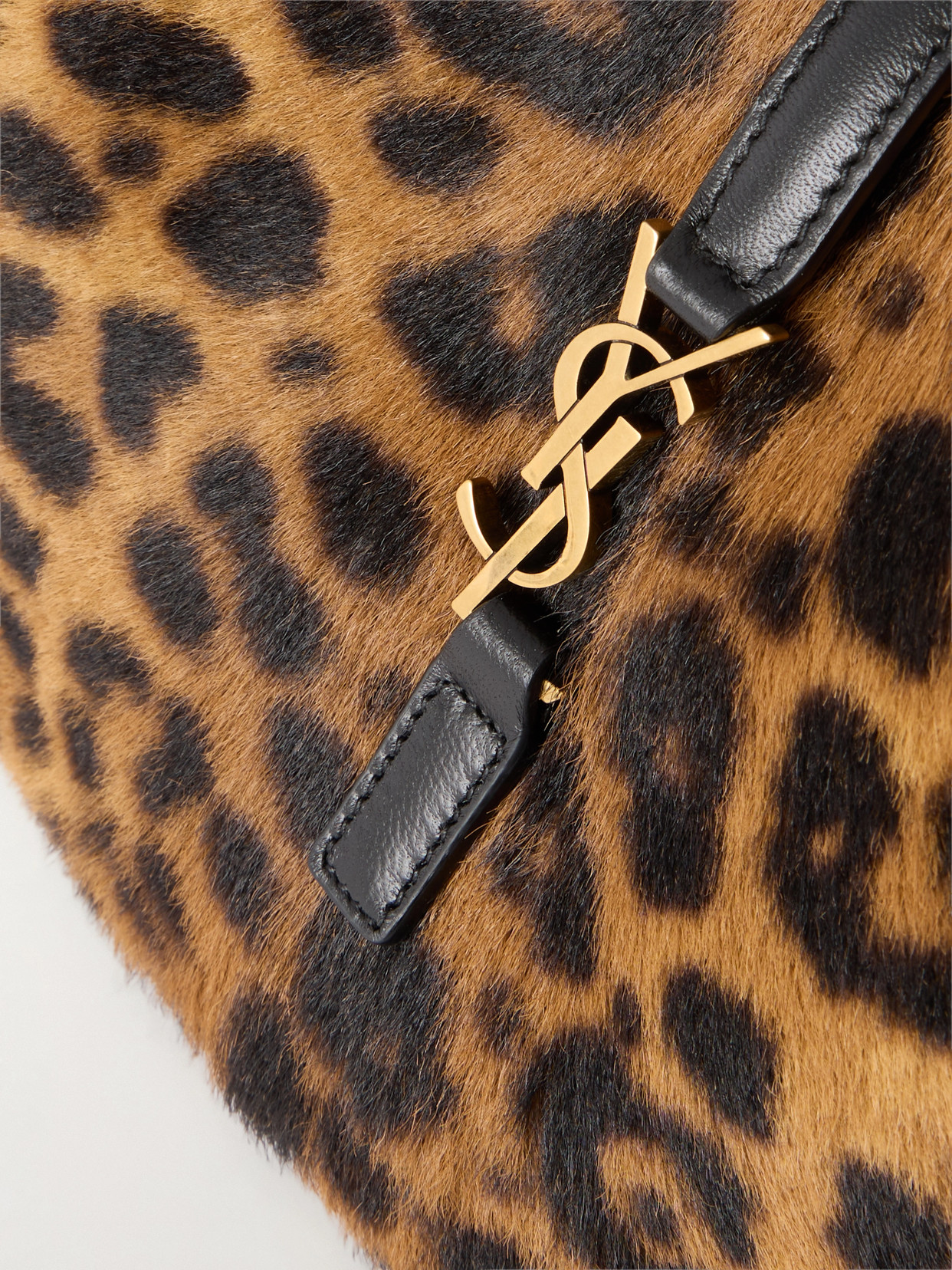 Le 5 À 7 Baby Bea Leather-Trimmed Leopard-Print Pony Shoulder Bag