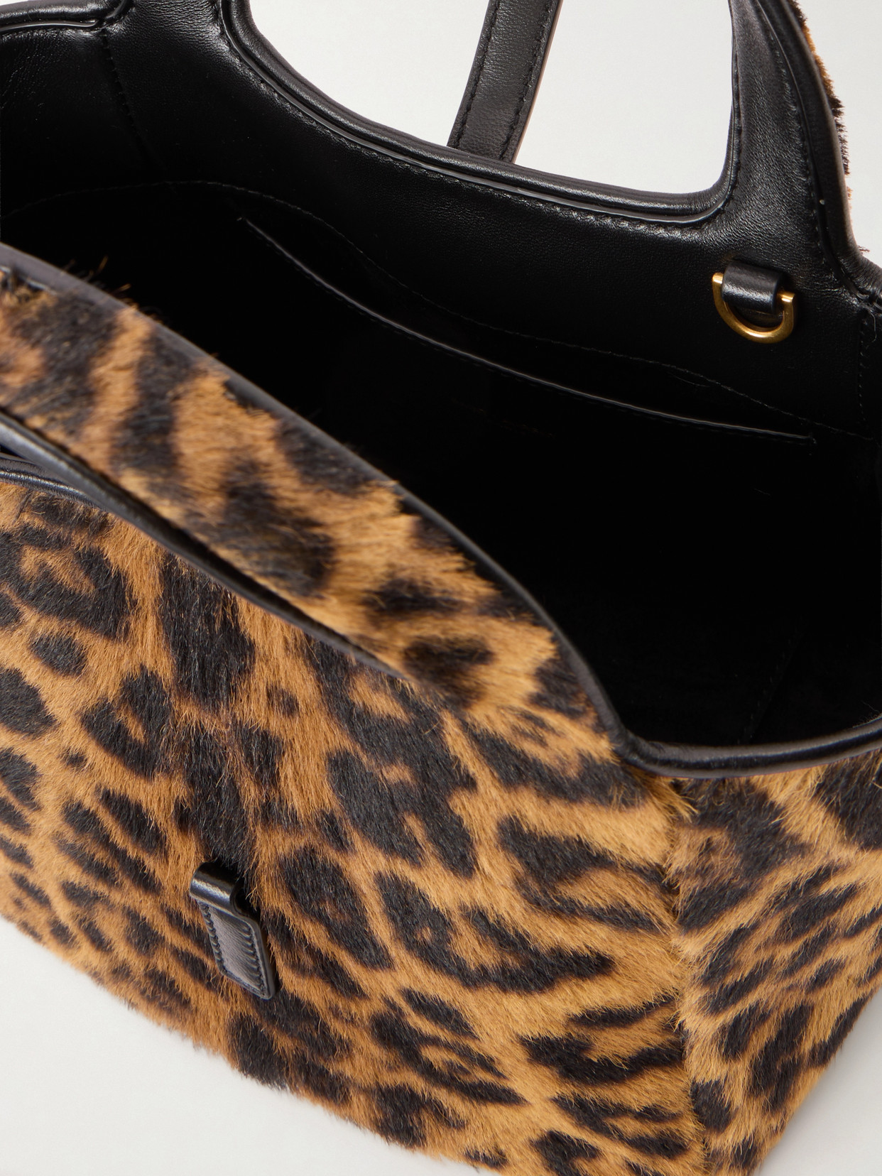 Le 5 À 7 Baby Bea Leather-Trimmed Leopard-Print Pony Shoulder Bag