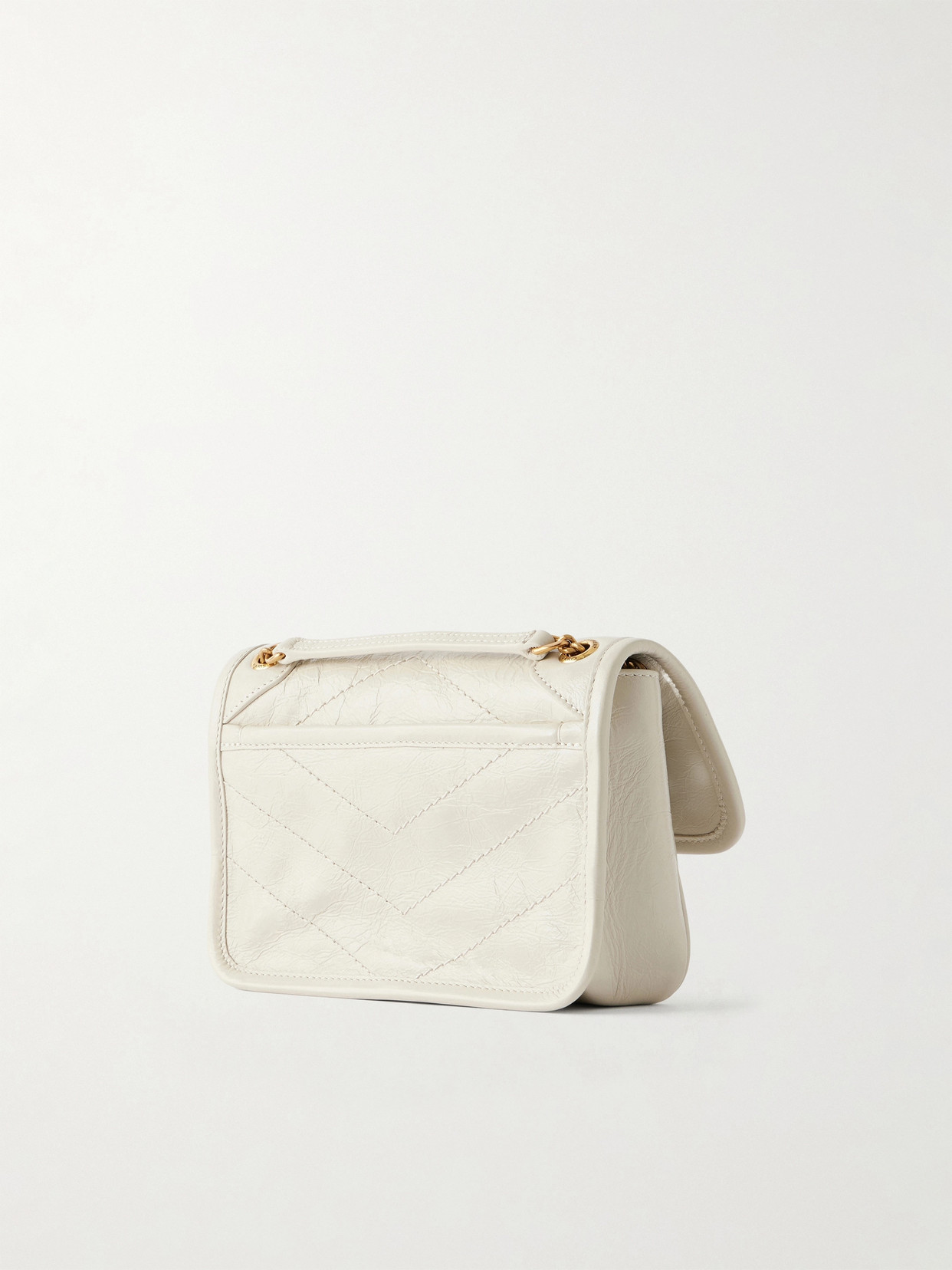 Niki Mini Cassandre-Embellished Crinkled-Leather Shoulder Bag
