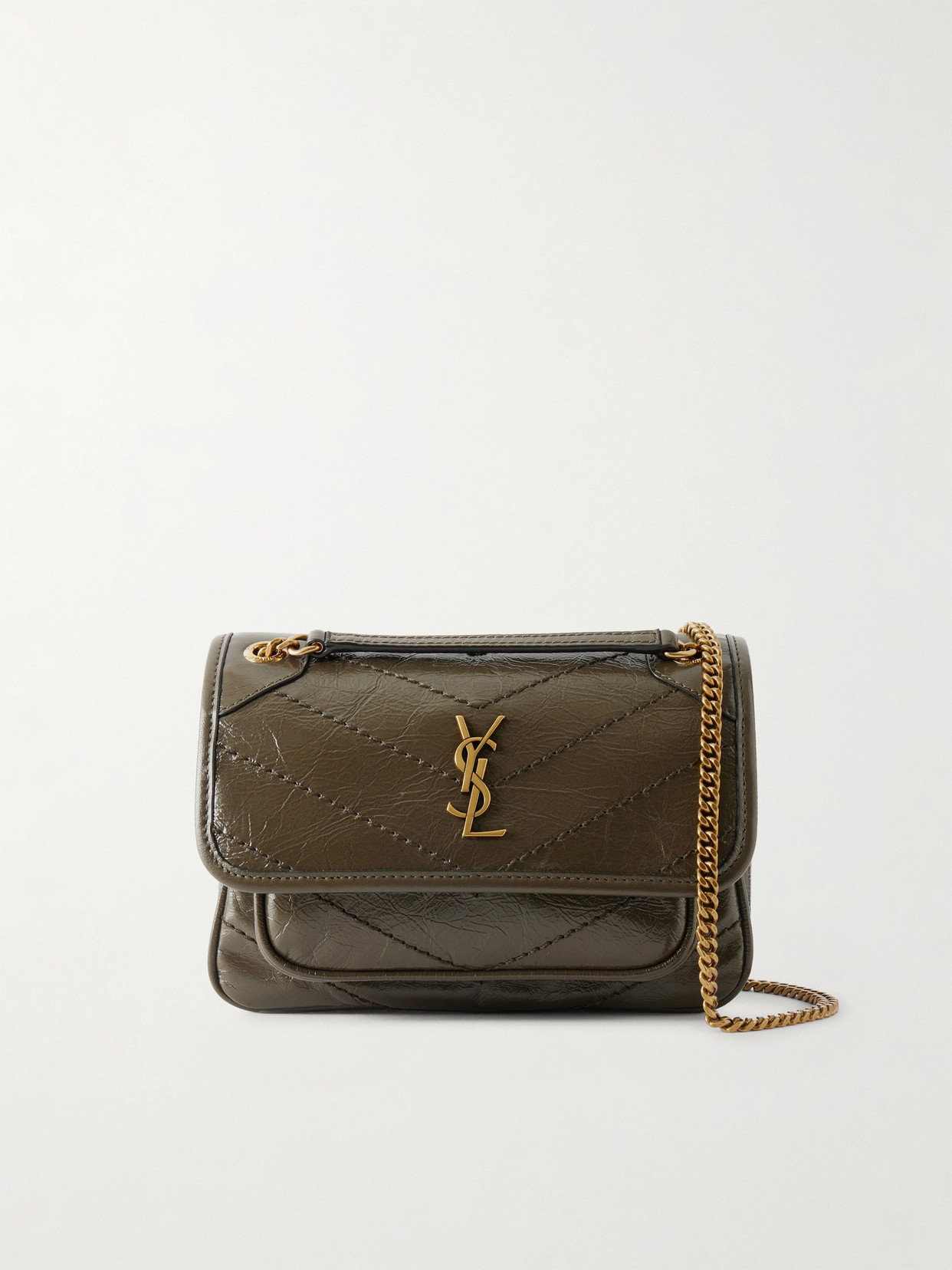 Niki Mini Crinkled-Leather Shoulder Bag