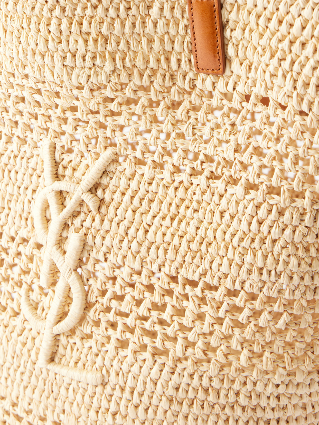 Panier Large Leather-Trimmed Raffia Tote