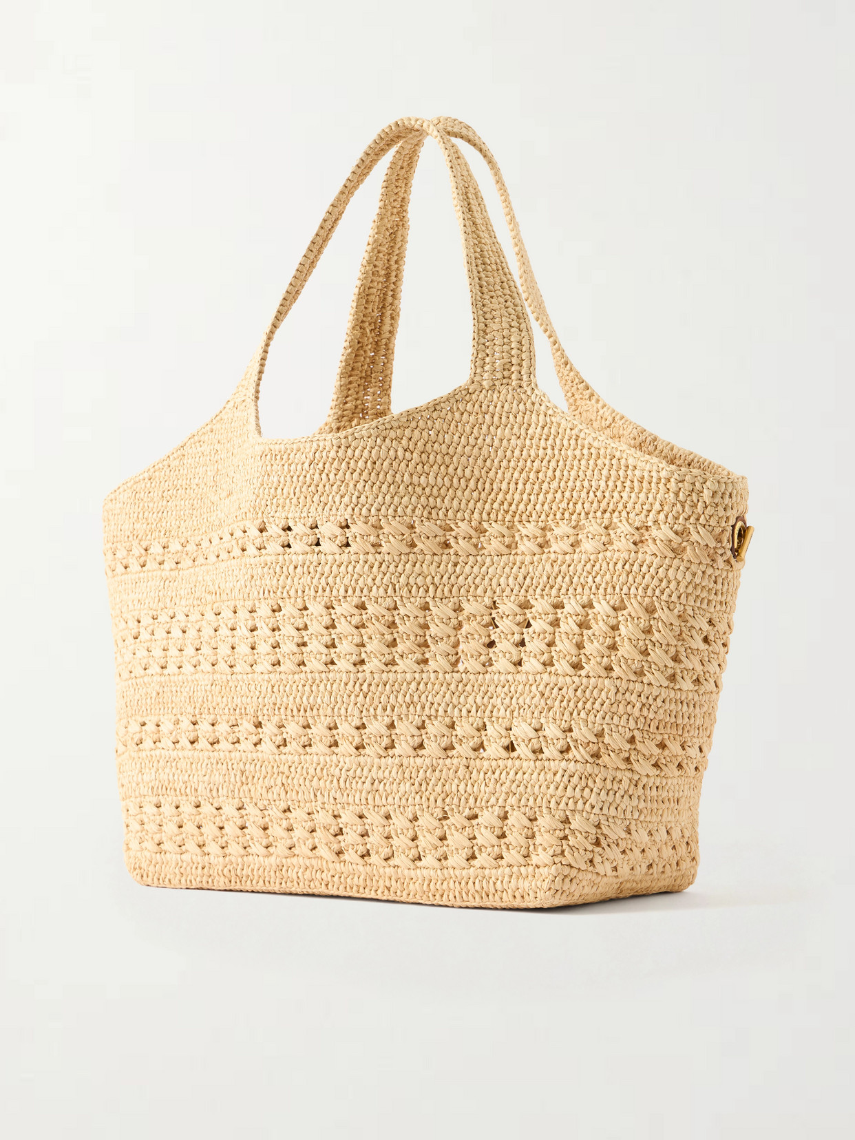 Icare Medium Logo-Appliquéd Raffia Tote